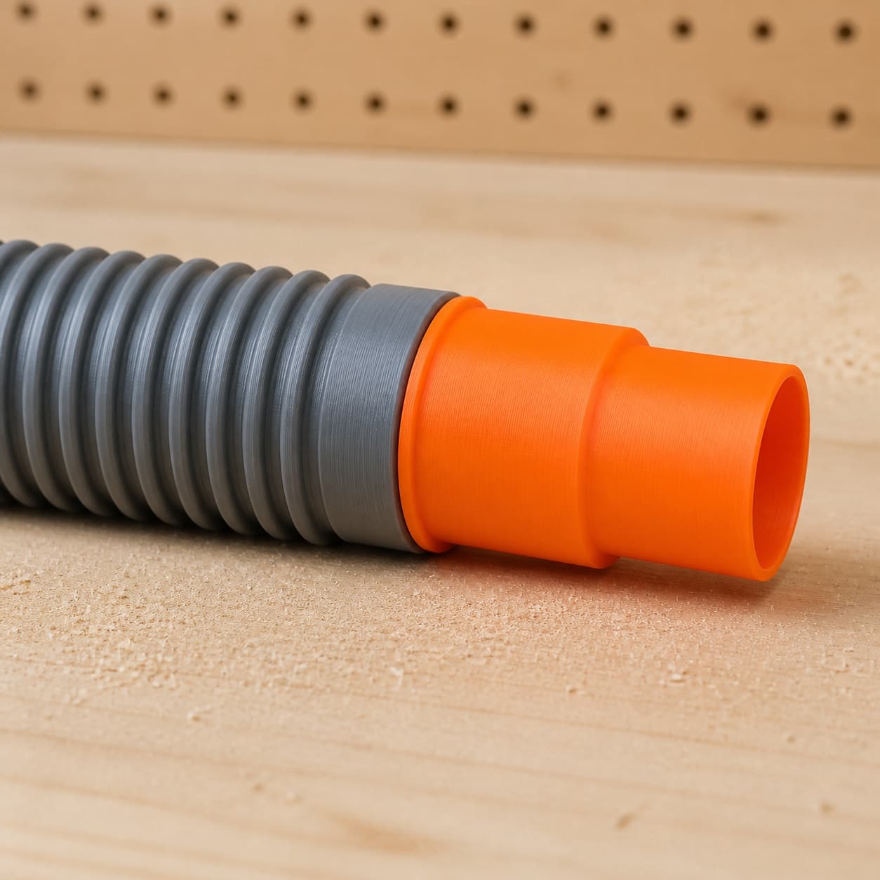 The 2648-20 dust adapter connected to a plain shop vac hose
