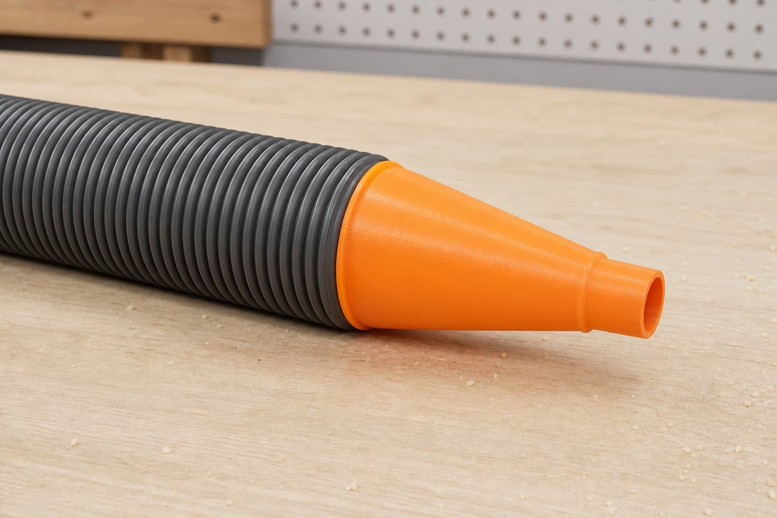 The DCS391B dust adapter connected to a plain shop vac hose