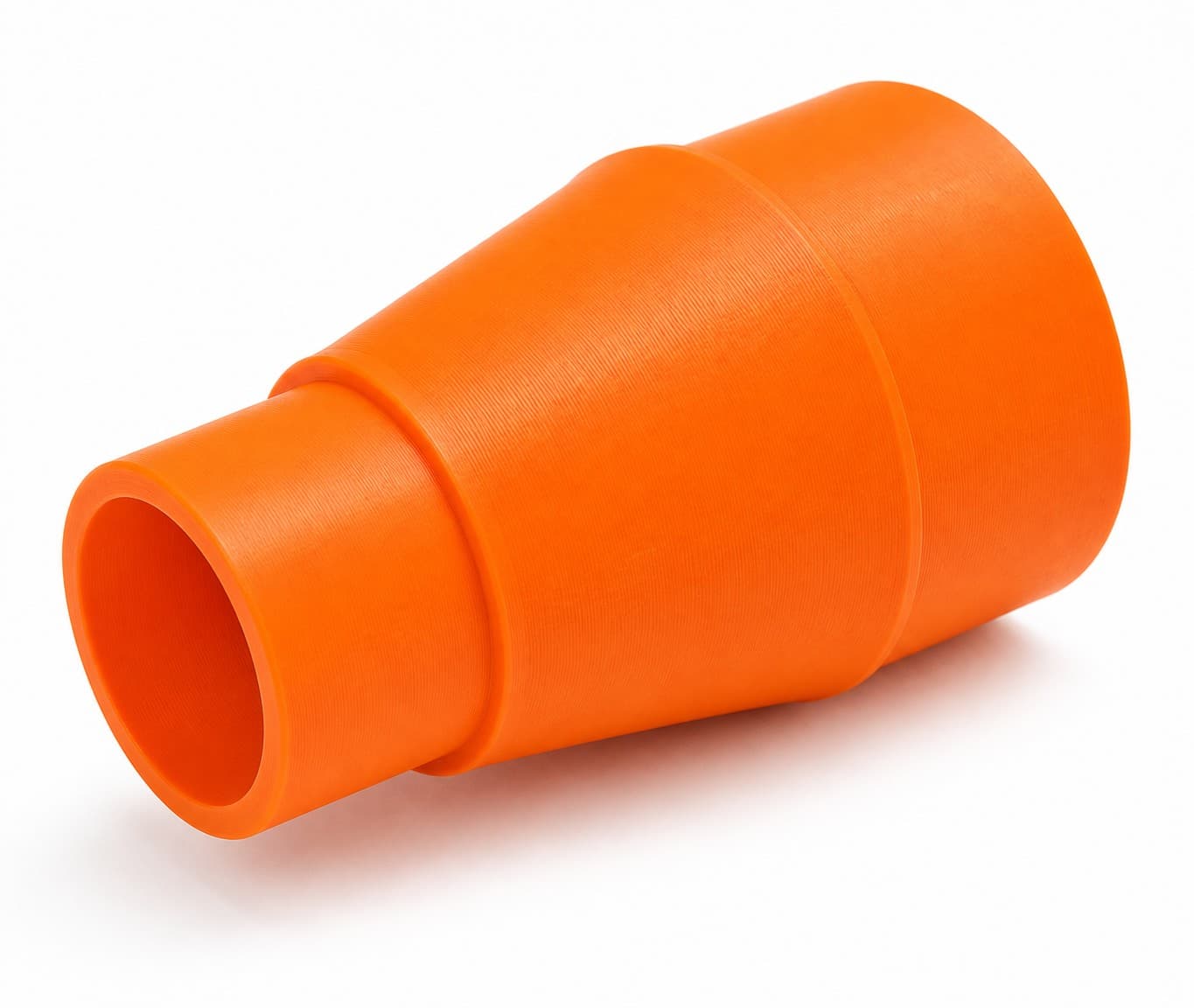 A close view of the dust adapter opening, about 57.15 mm across
