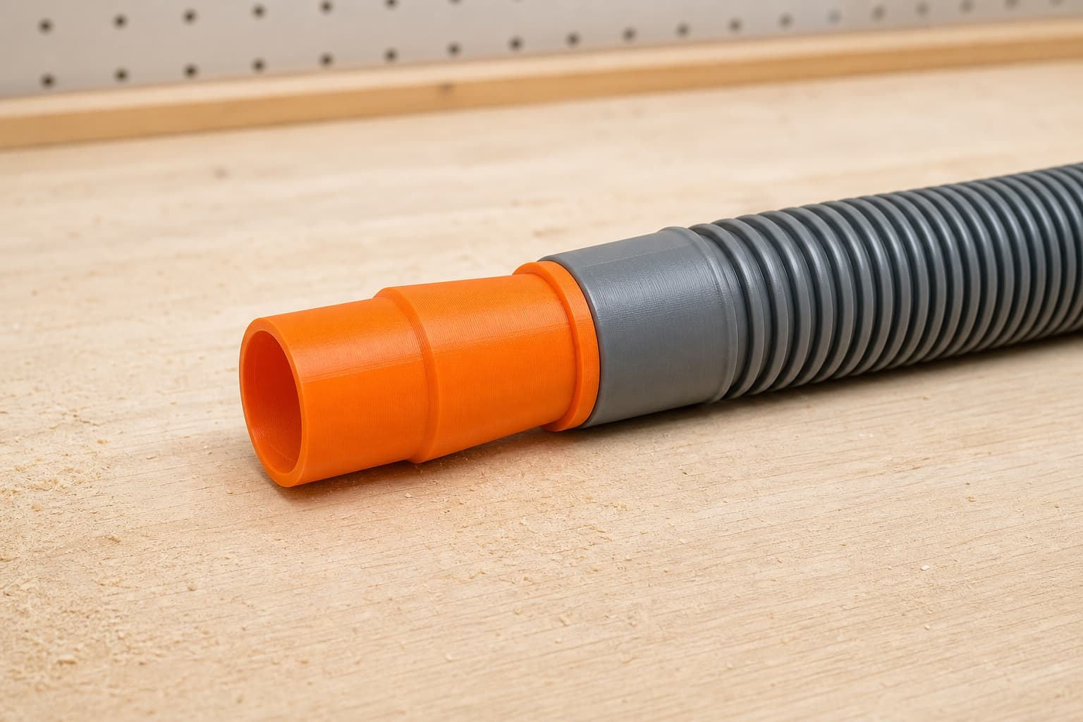 The DWS780 dust adapter connected to a plain shop vac hose