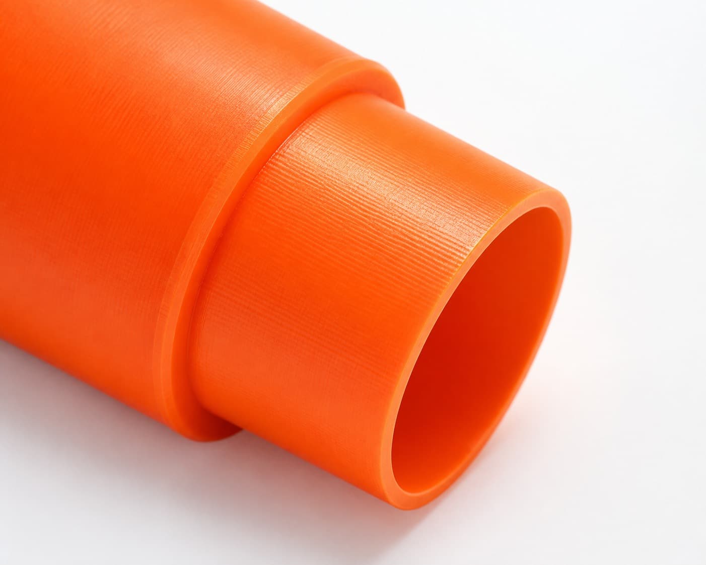 A close view of the dust adapter opening, about 36 mm across