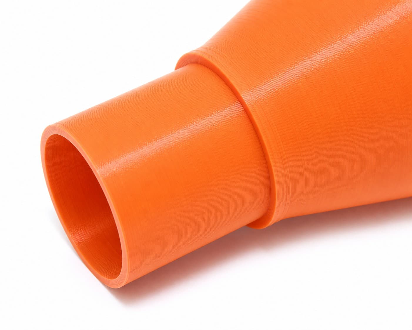 A close view of the dust adapter opening, about 57.15 mm across