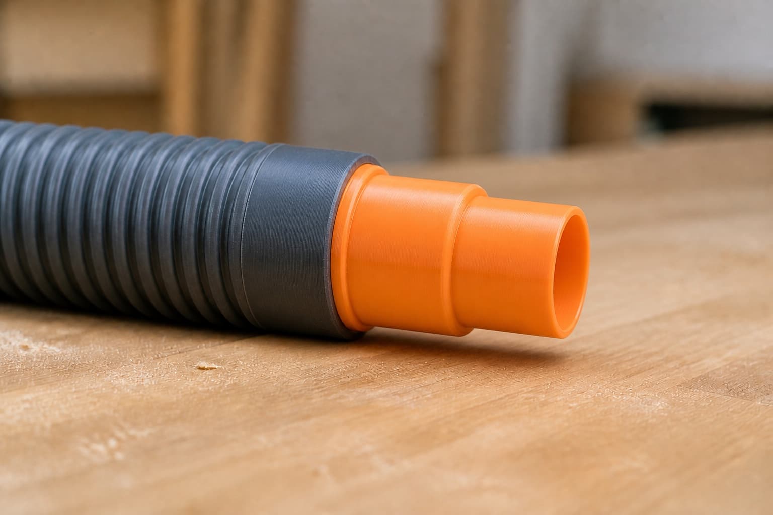 The SCT 60-22 dust adapter connected to a plain shop vac hose