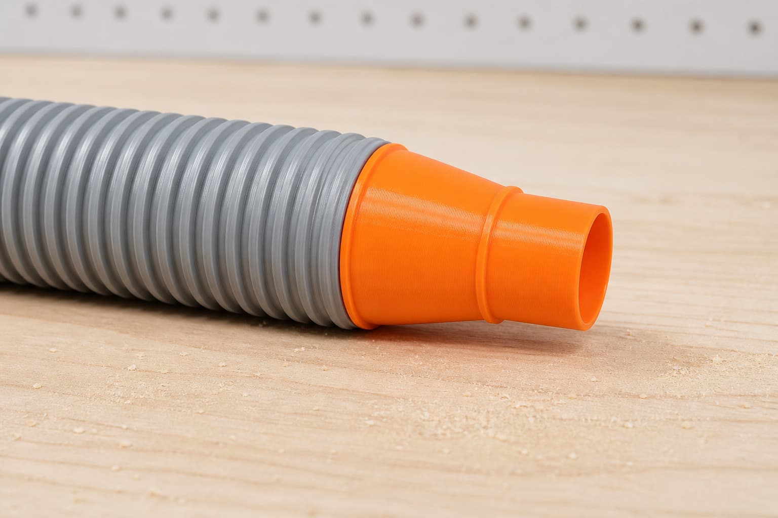 The 50-114 dust adapter connected to a plain shop vac hose