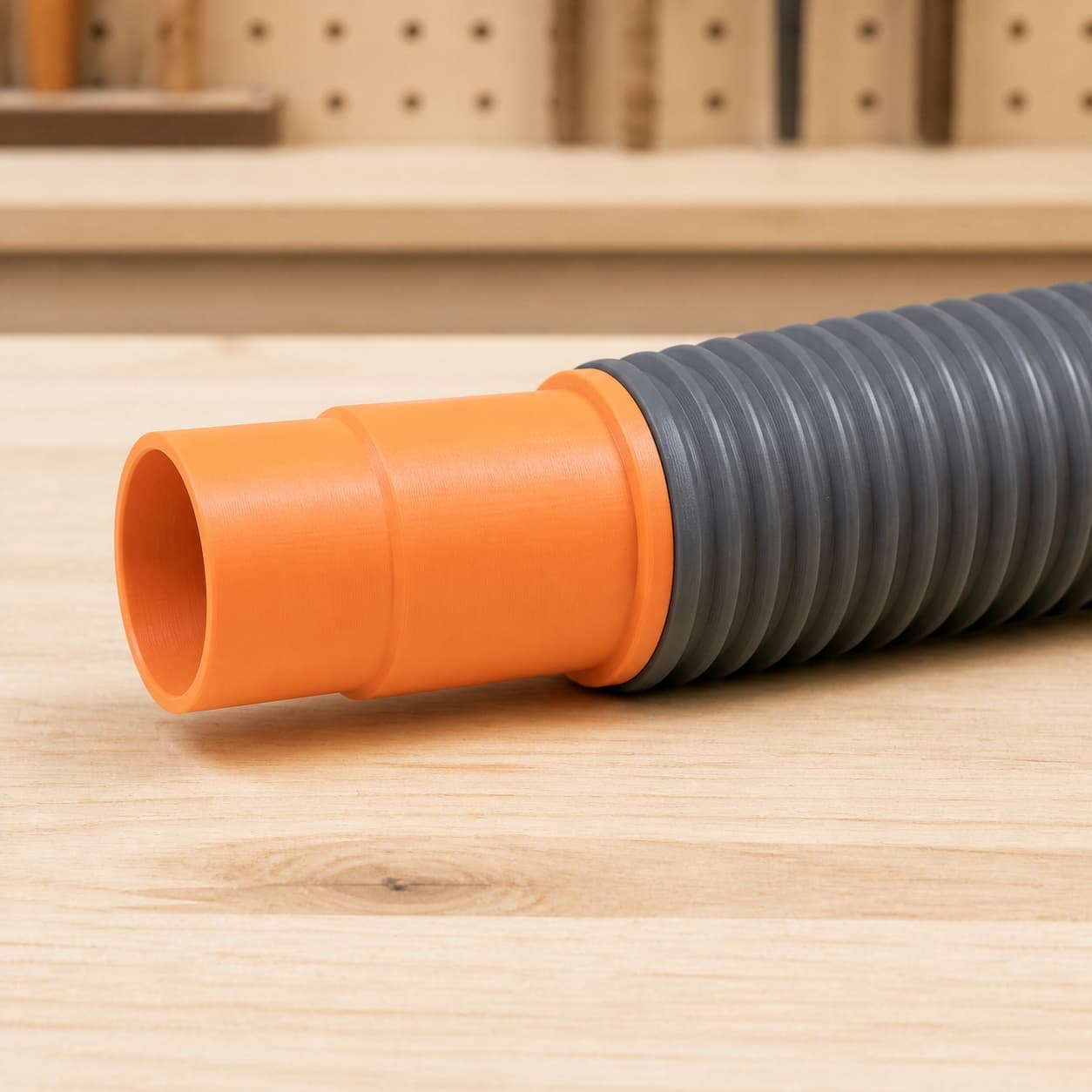 The XSH06Z dust adapter connected to a plain shop vac hose