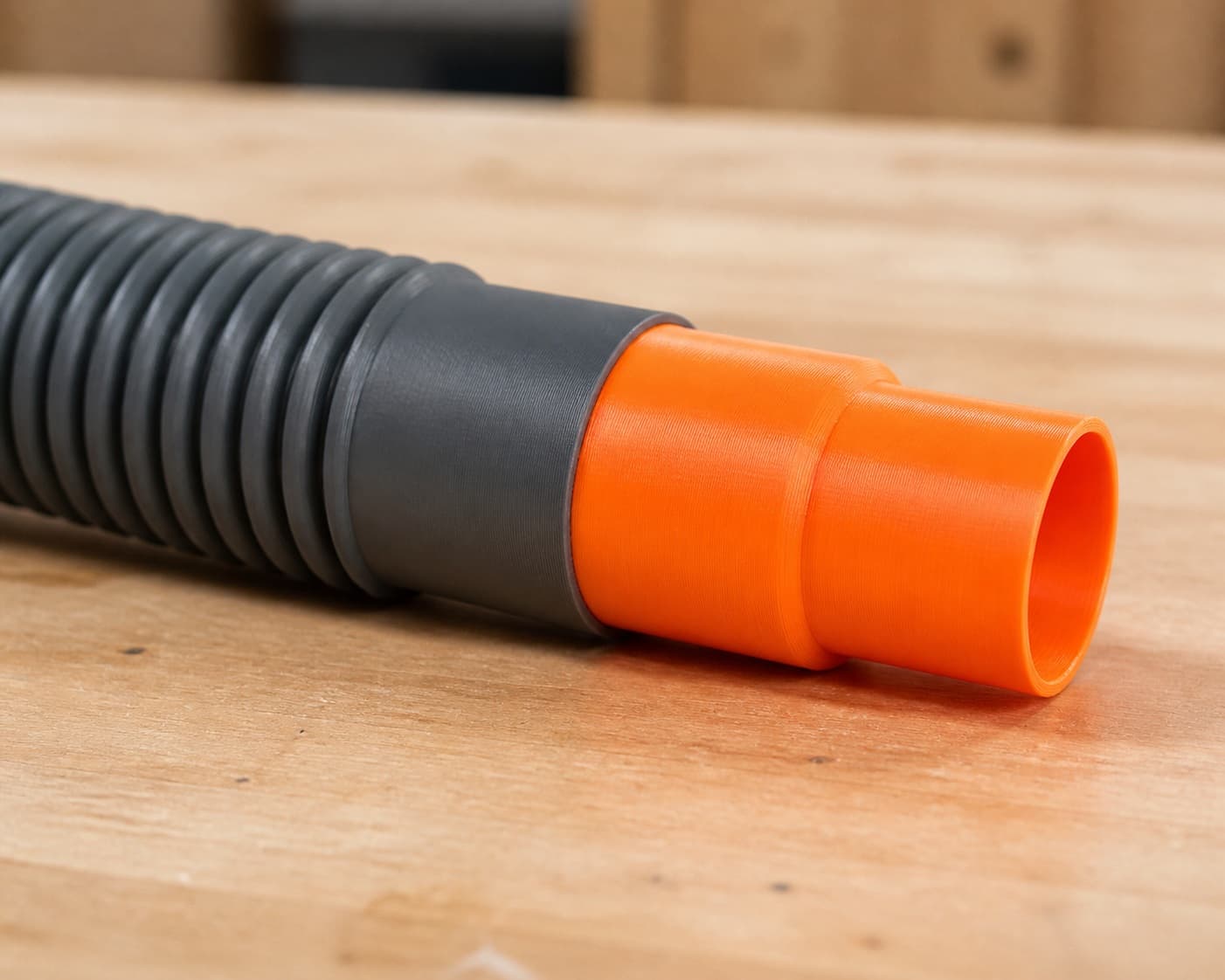 The XSH06Z dust adapter connected to a plain shop vac hose