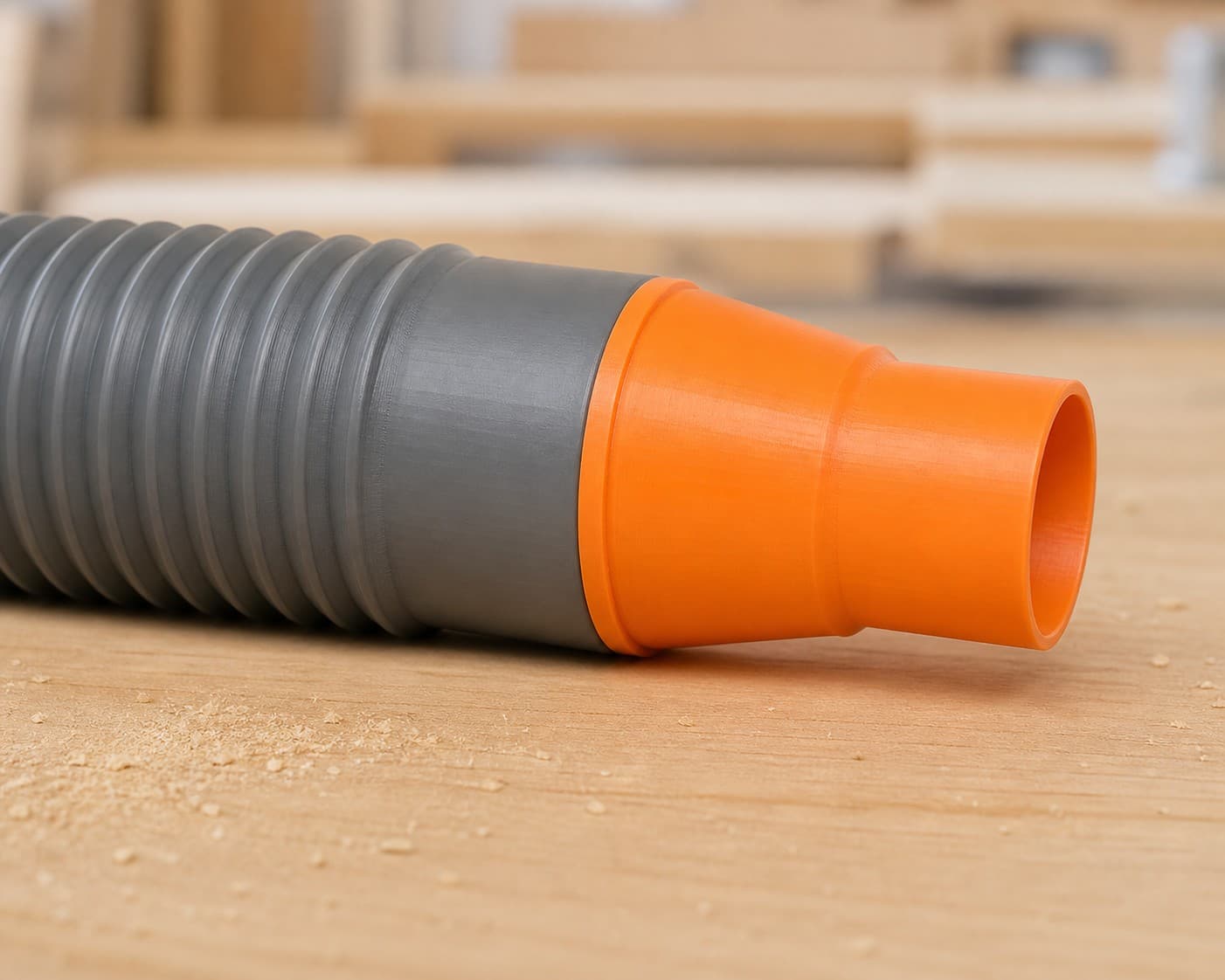 The XSH06Z dust adapter connected to a plain shop vac hose