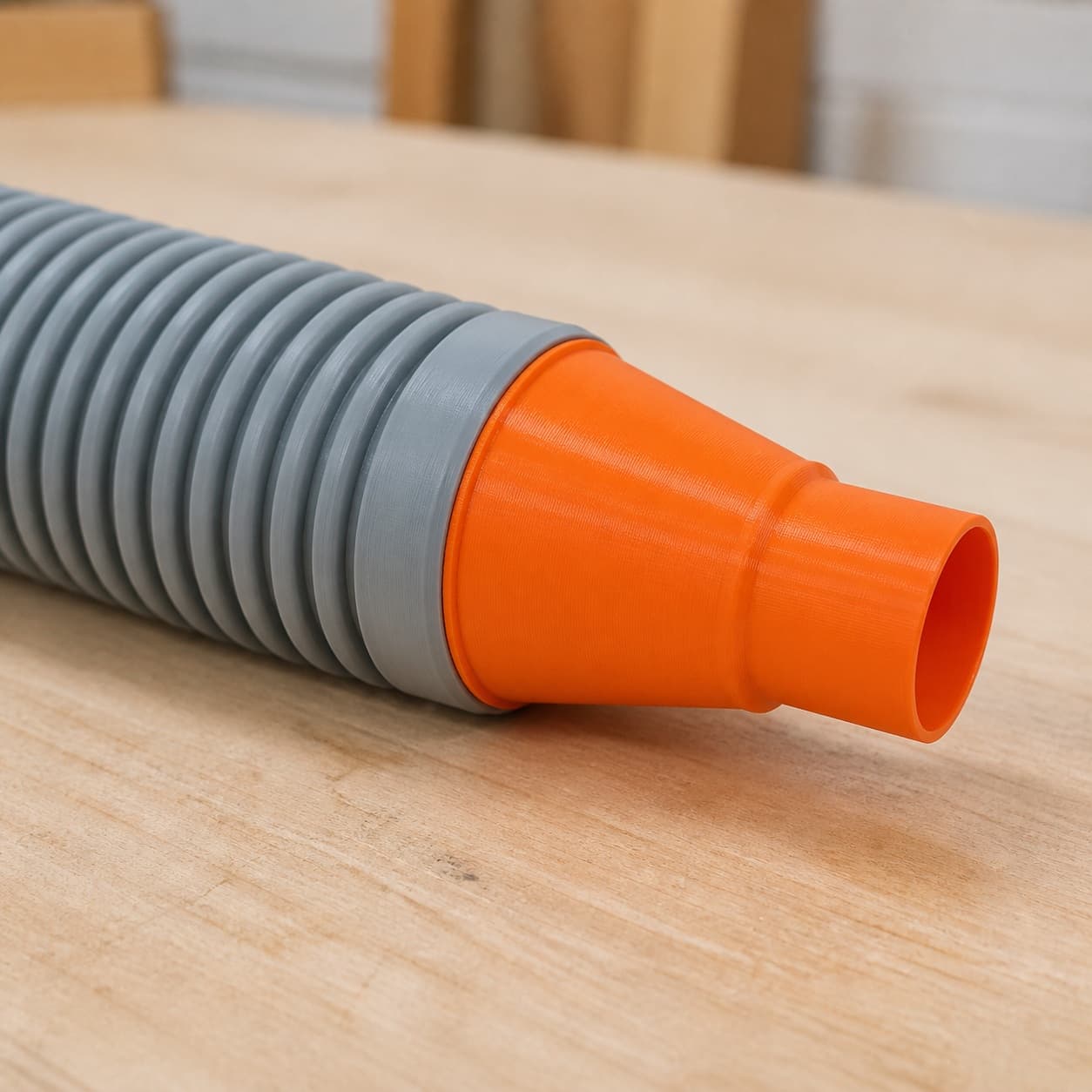 The XSH06Z dust adapter connected to a plain shop vac hose