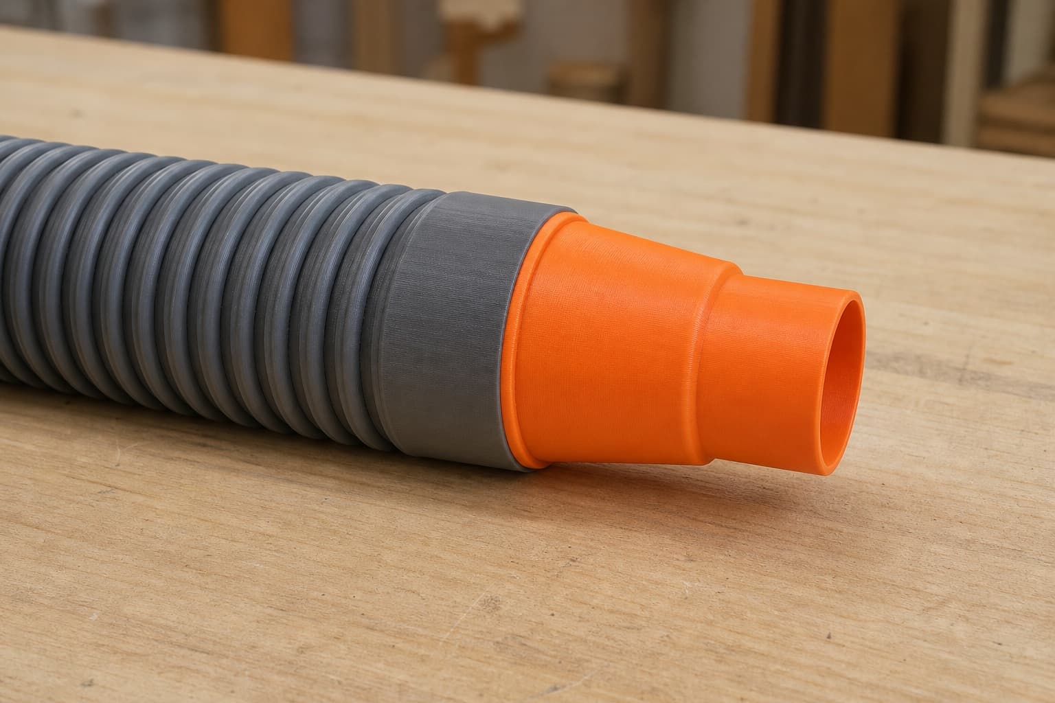 The TSS102L dust adapter connected to a plain shop vac hose