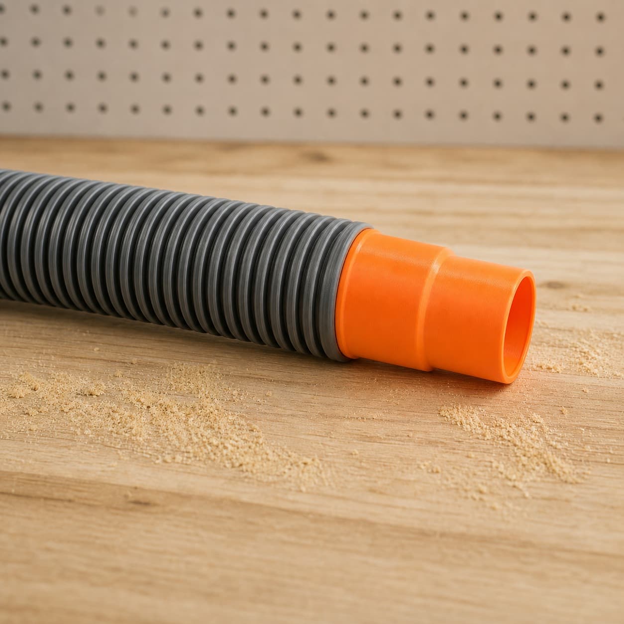 The DCS335B dust adapter connected to a plain shop vac hose
