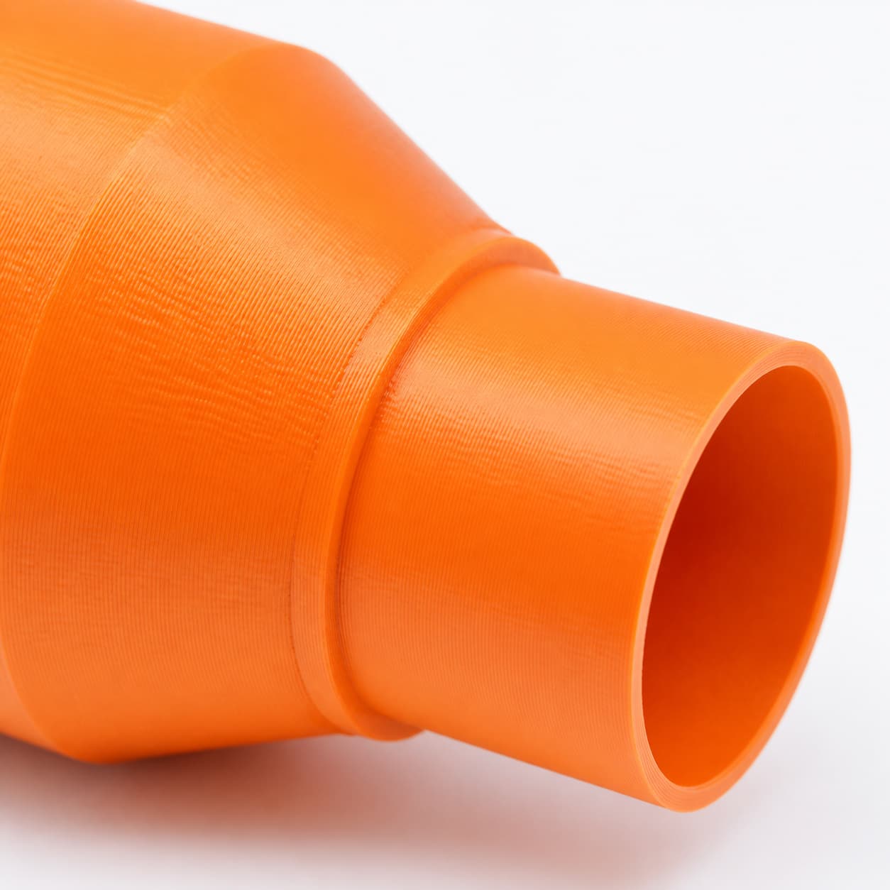 A close view of the dust adapter opening, about 57.15 mm across