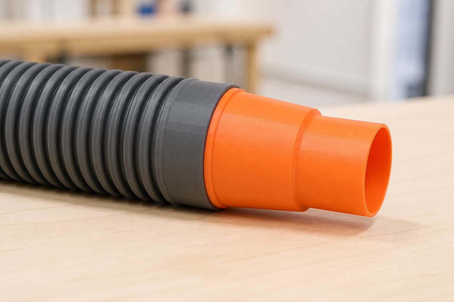 The DCP580B dust adapter connected to a plain shop vac hose
