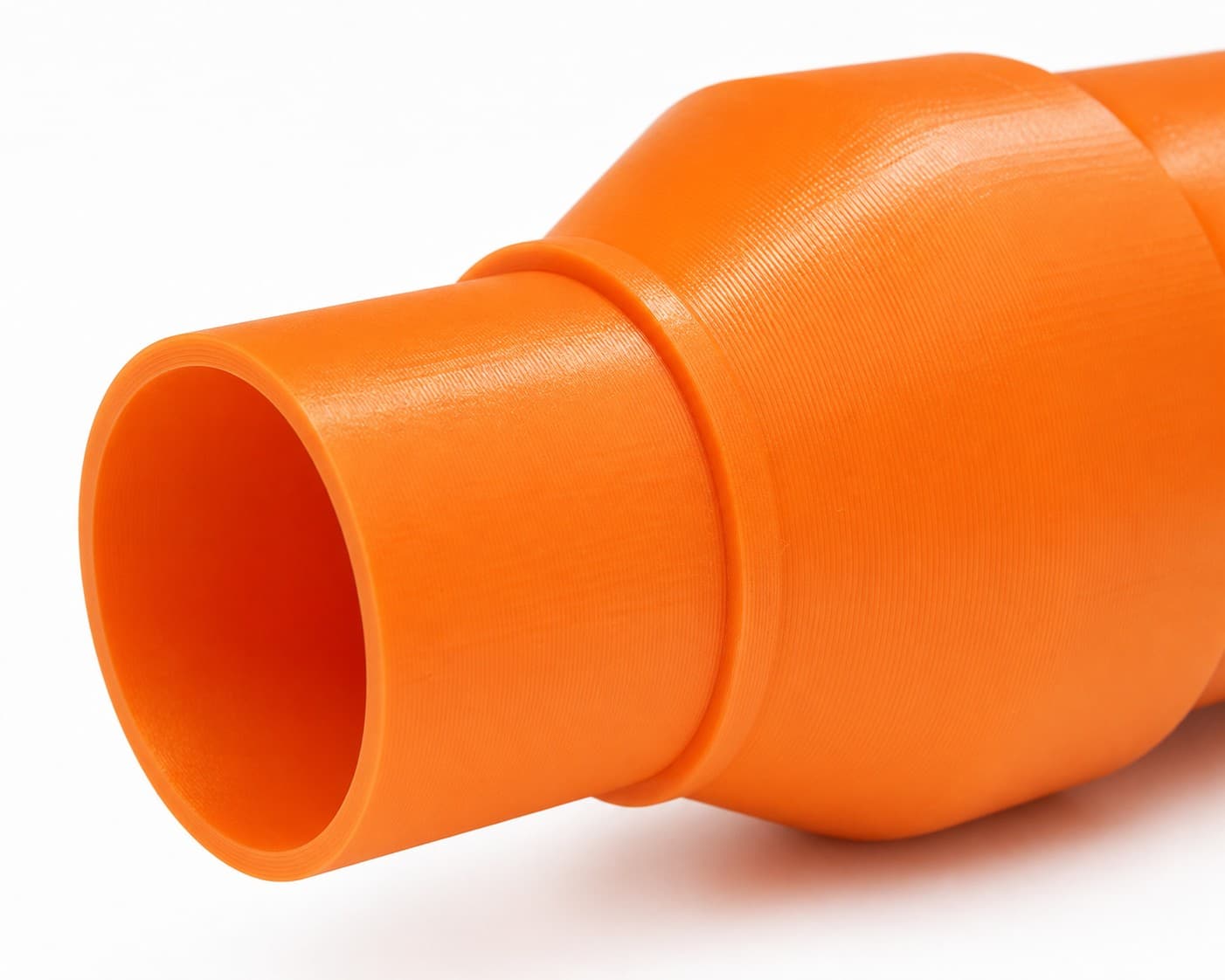 A close view of the dust adapter opening, about 57.15 mm across