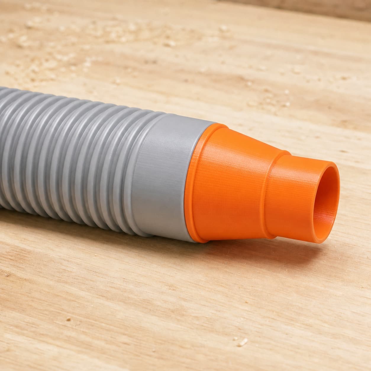 The DCP580B dust adapter connected to a plain shop vac hose