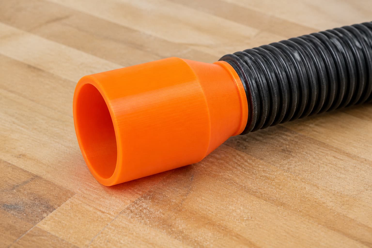 The DKP180 dust adapter connected to a plain shop vac hose