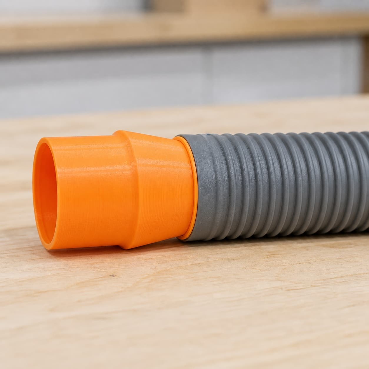 The KP0810 dust adapter connected to a plain shop vac hose
