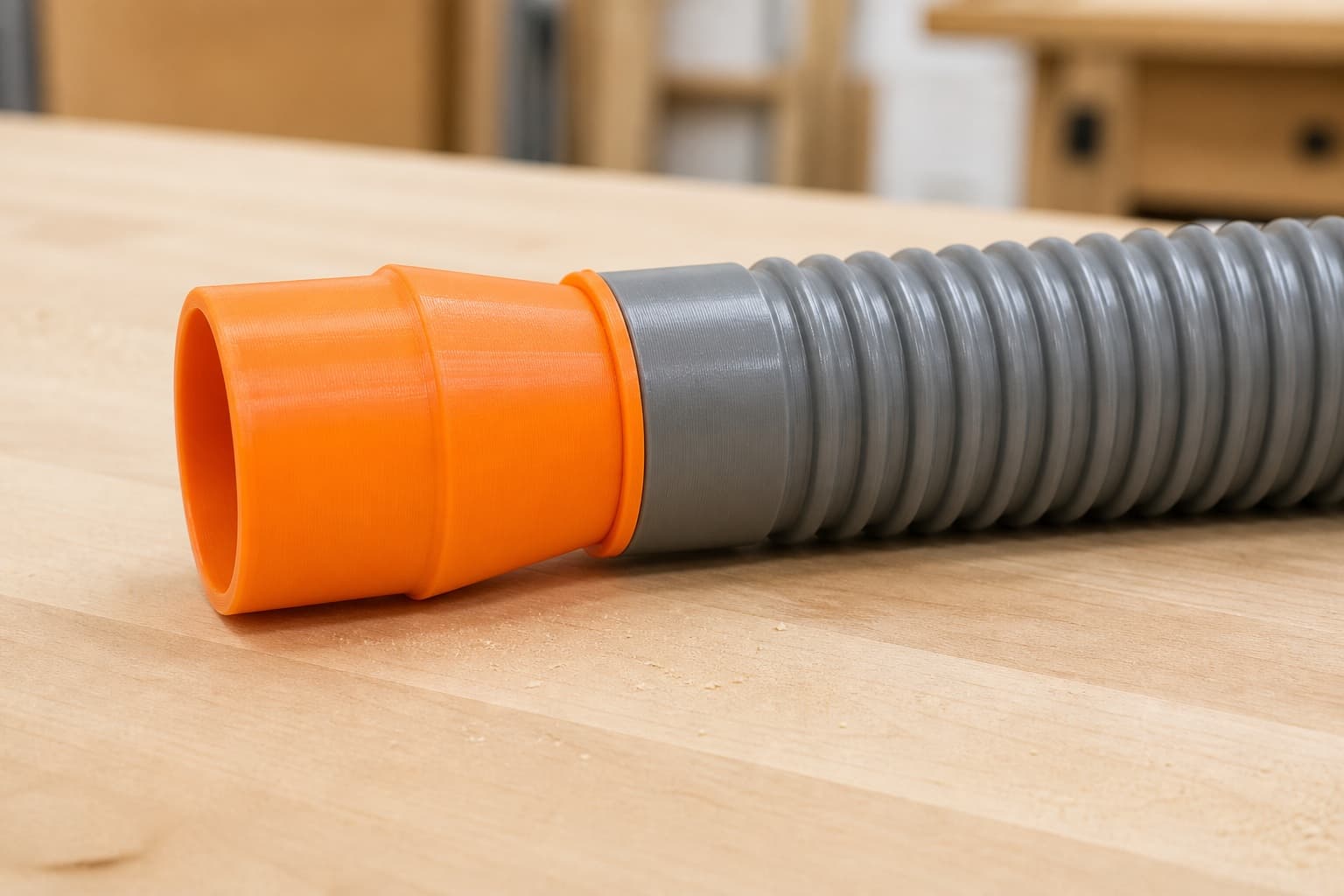 The KP0810 dust adapter connected to a plain shop vac hose