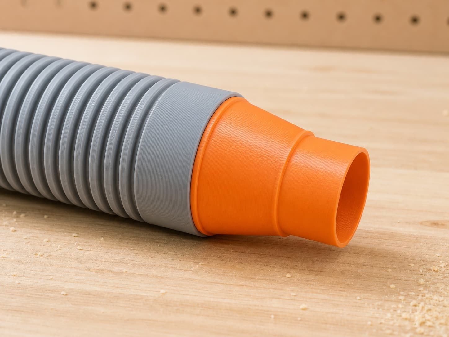 The DKP180 dust adapter connected to a plain shop vac hose