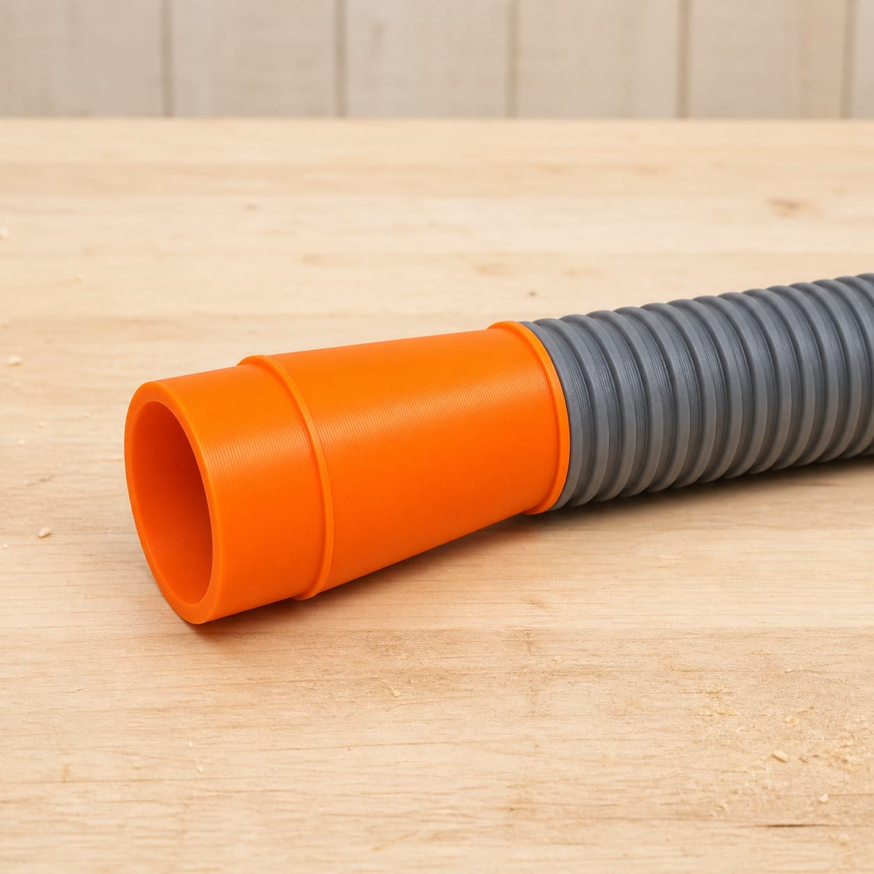 The 58862 dust adapter connected to a plain shop vac hose