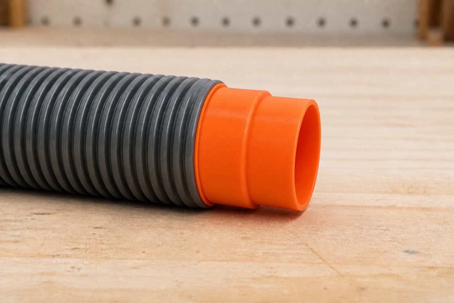 The SPT99 dust adapter connected to a plain shop vac hose