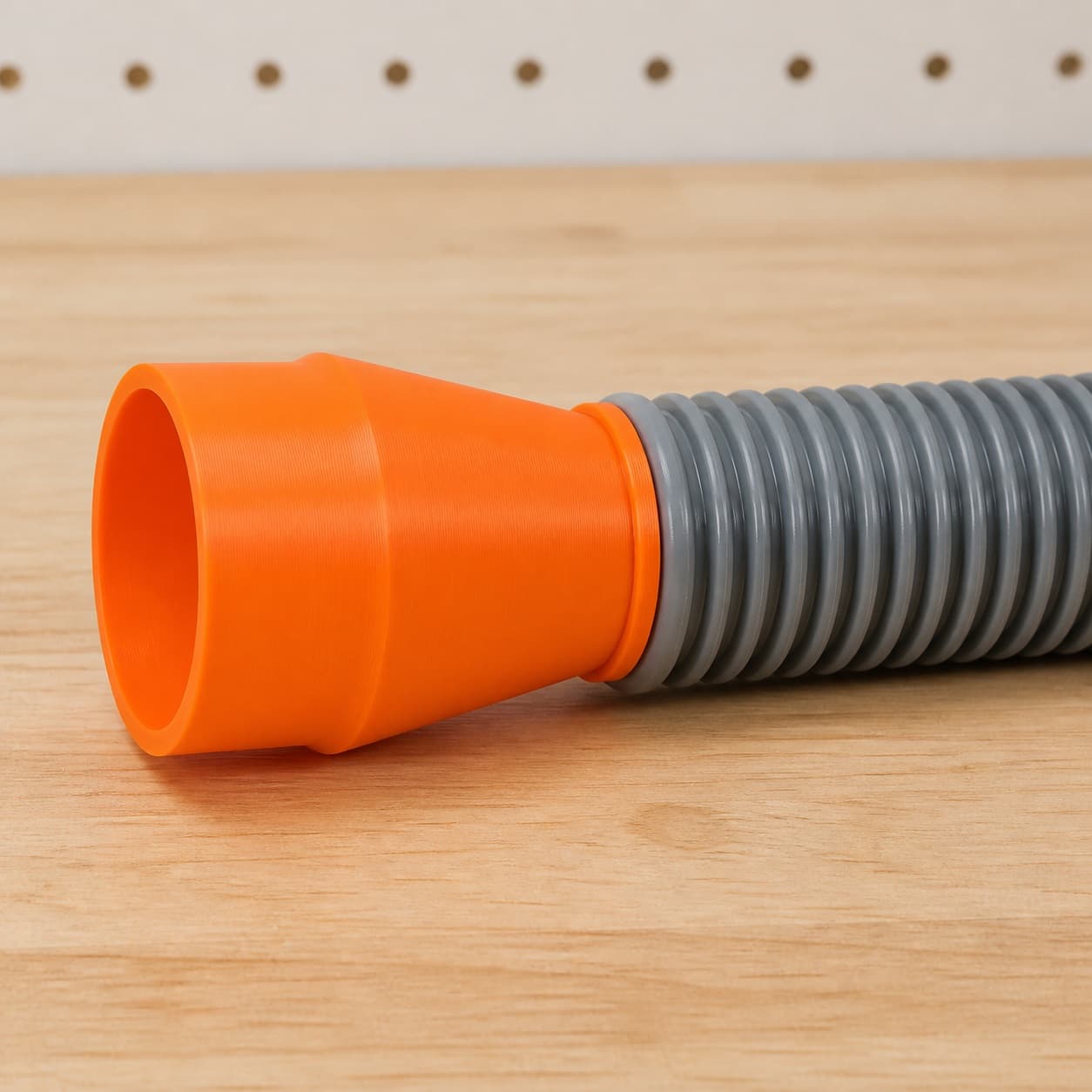 The RTS23 dust adapter connected to a plain shop vac hose
