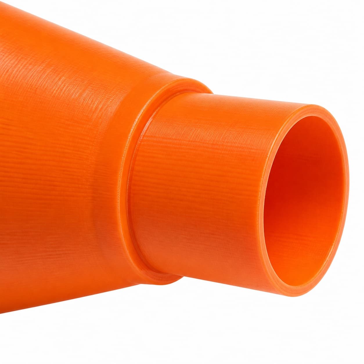 A close view of the dust adapter opening, about 35 mm across