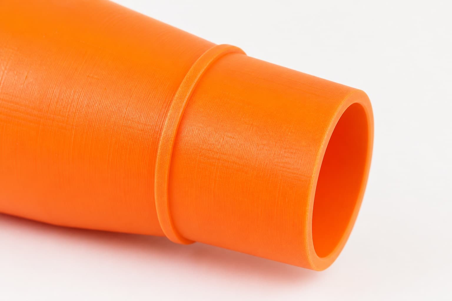 A close view of the dust adapter opening, about 47.6 mm across