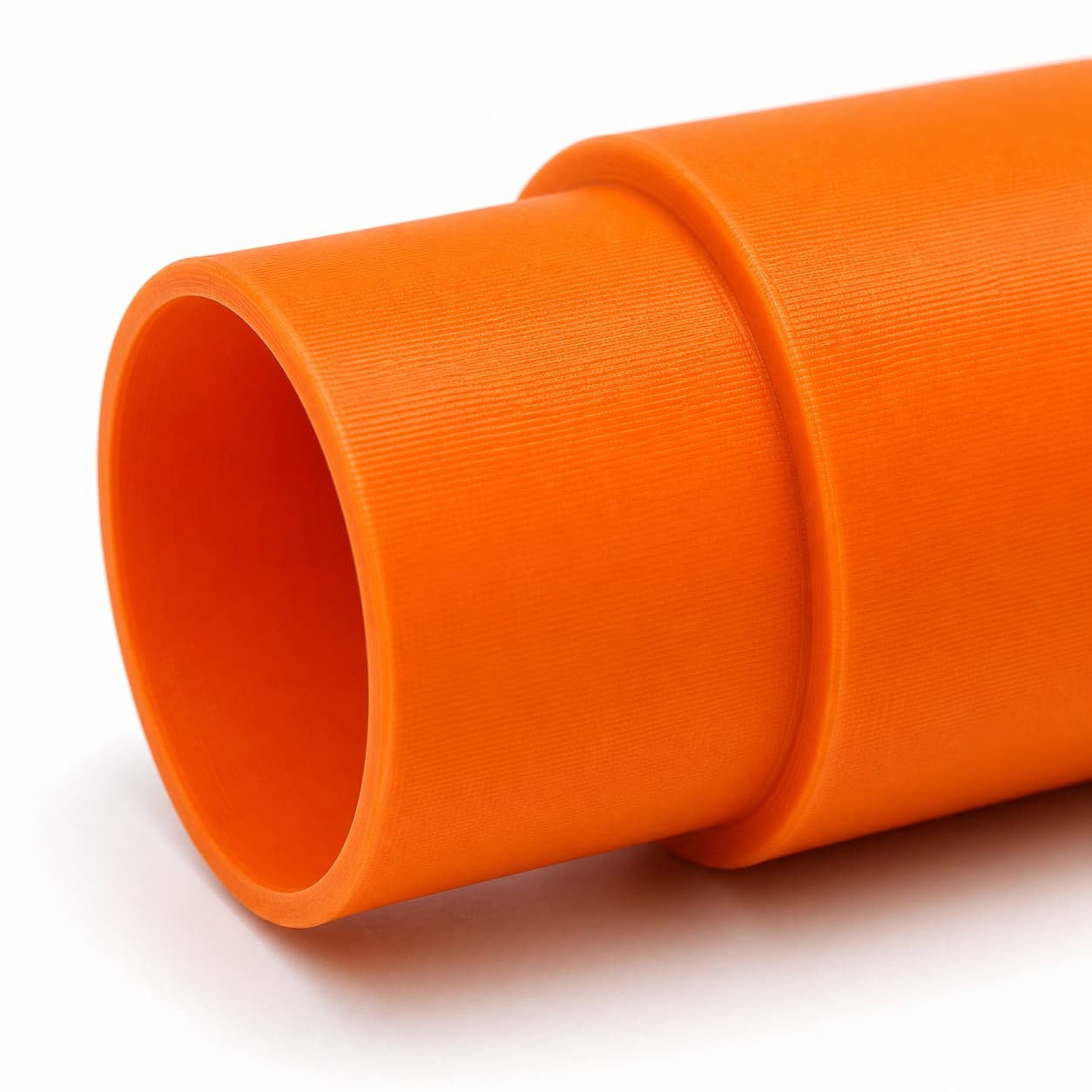A close view of the dust adapter opening, about 57.15 mm across