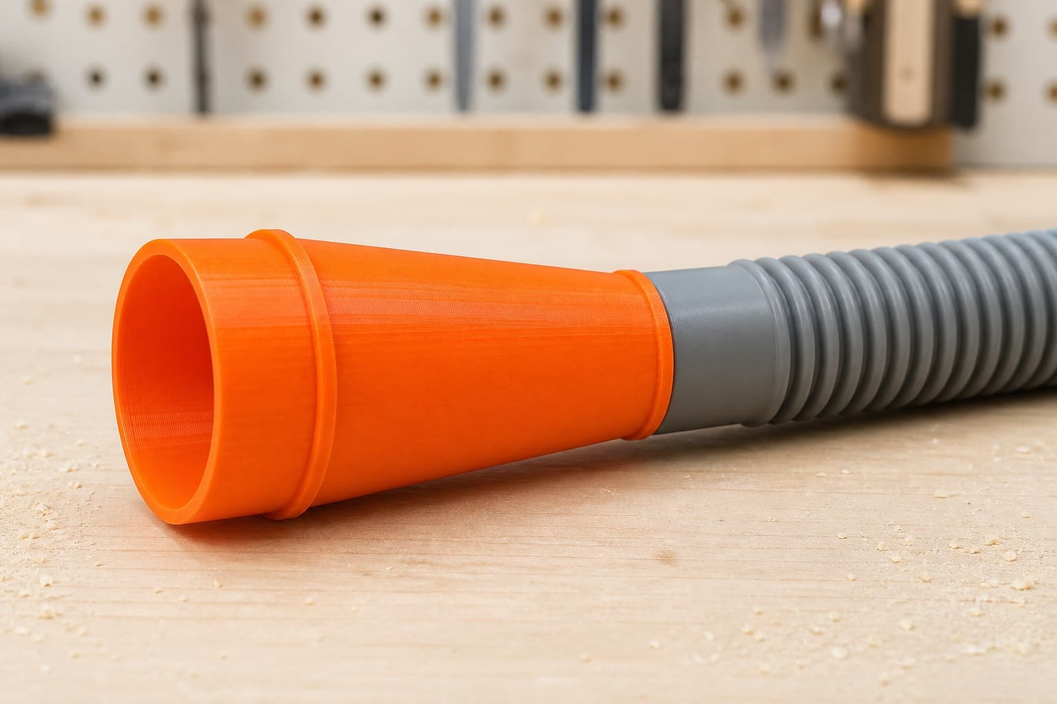 The CMXXSAX69434605 dust adapter connected to a plain shop vac hose