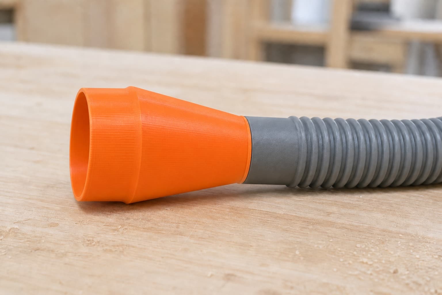 The 59313 dust adapter connected to a plain shop vac hose