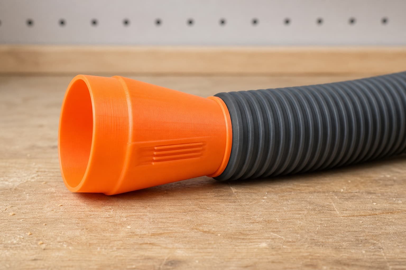 The CMXXSAX69434605 dust adapter connected to a plain shop vac hose