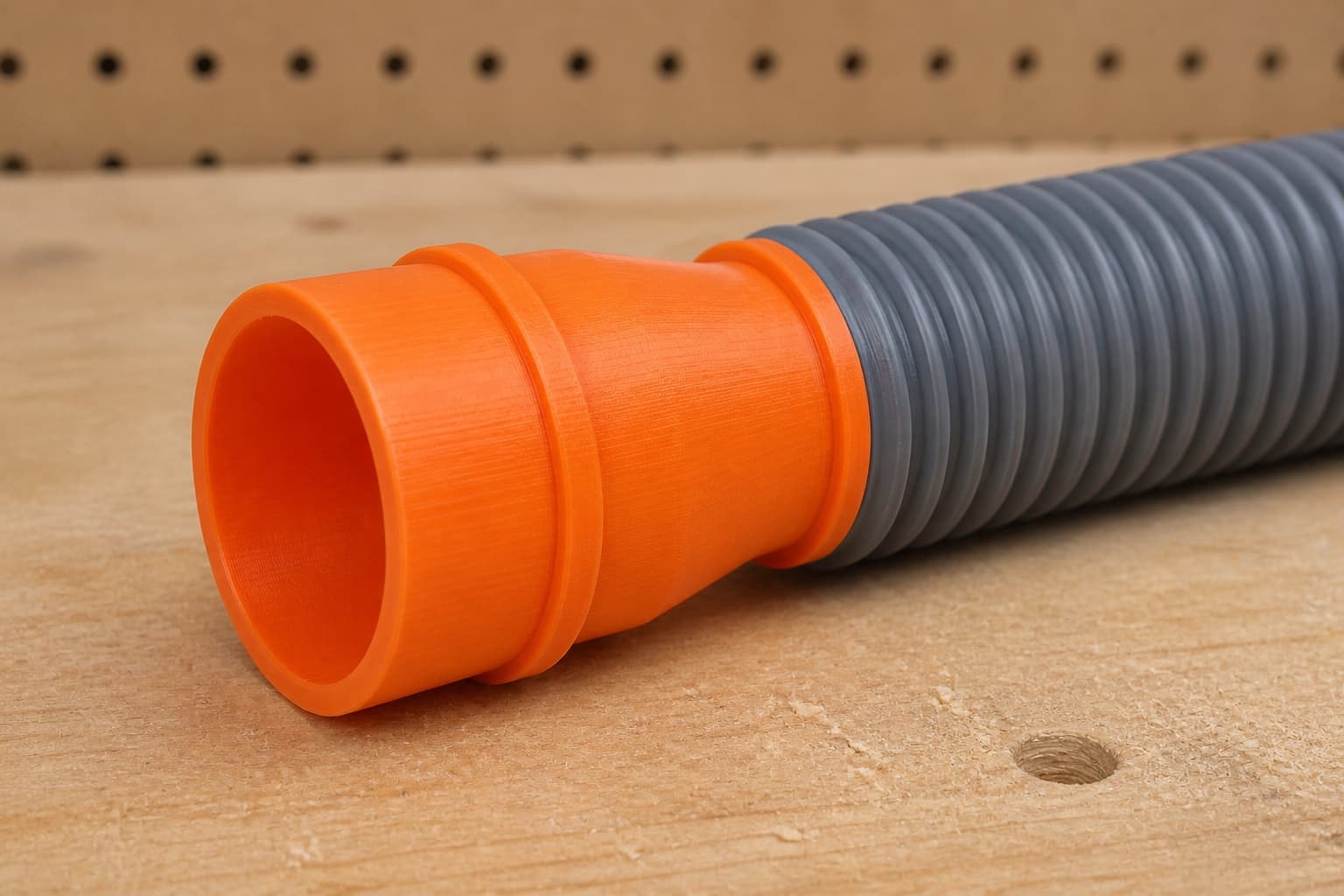 The CMXXSAX69434605 dust adapter connected to a plain shop vac hose