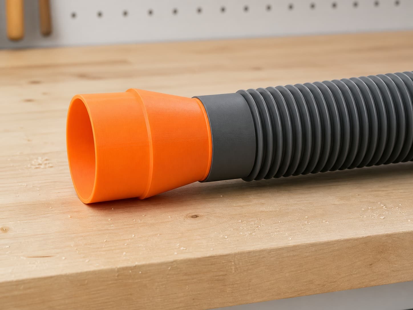 The 2012NB dust adapter connected to a plain shop vac hose