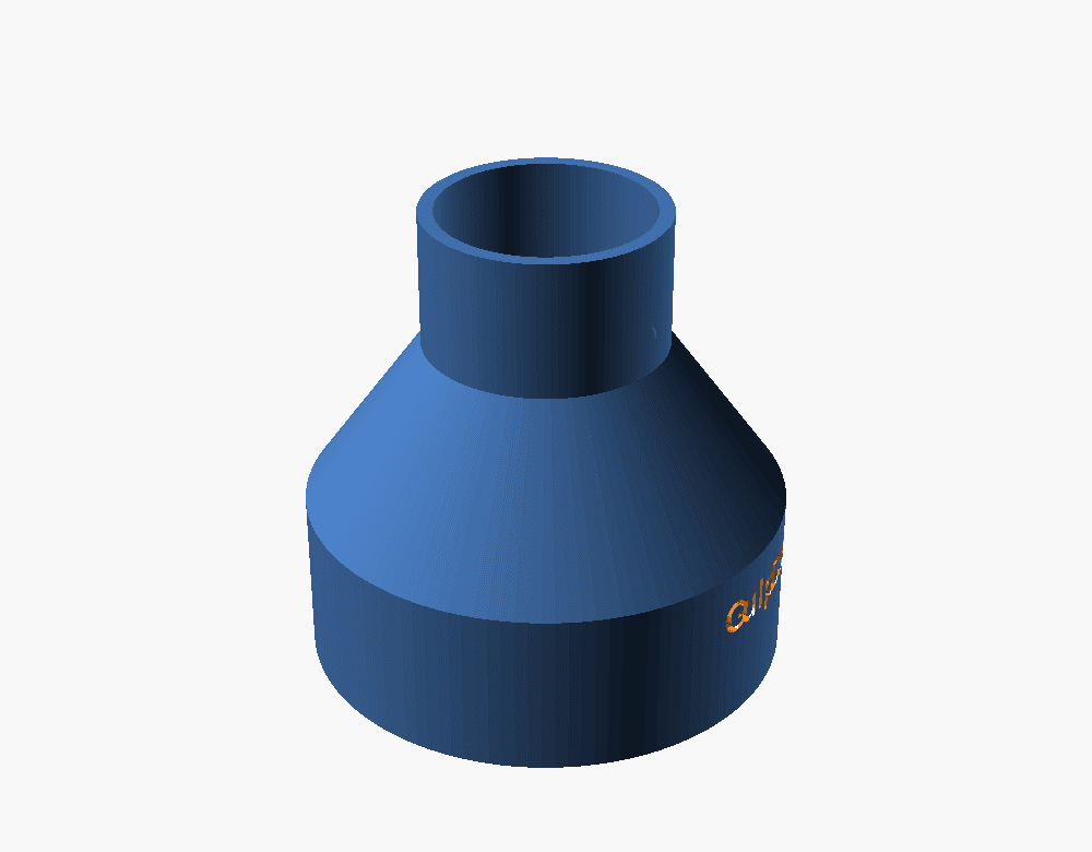 GulpDust DeWalt DWE6421 sander dust adapter, a plug end that fits the sander port and flares to a 2.5 inch hose