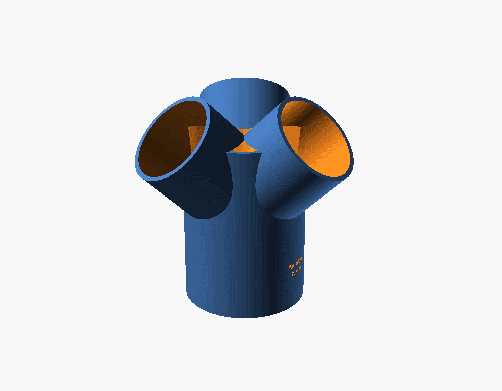 GulpDust 3-port dust manifold, a trunk with three 45 degree branches