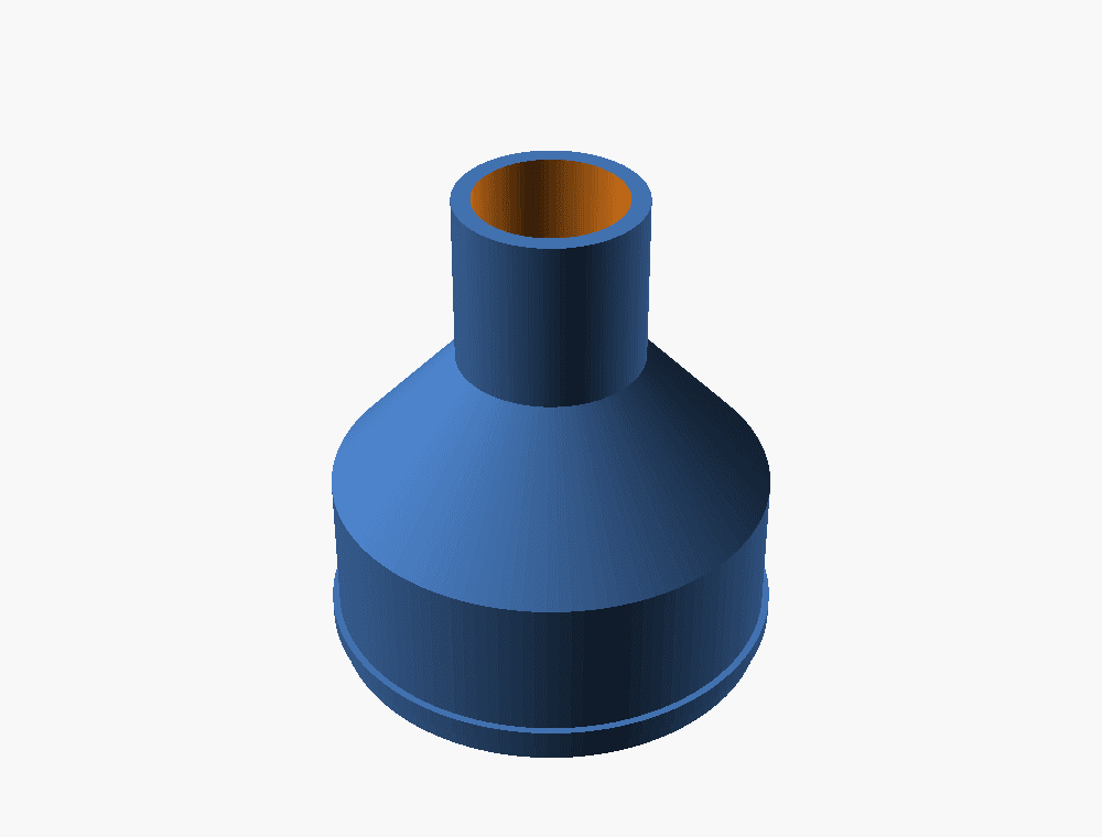 Concept render of a round-ended hose adapter. Not a tested part and not for sale.