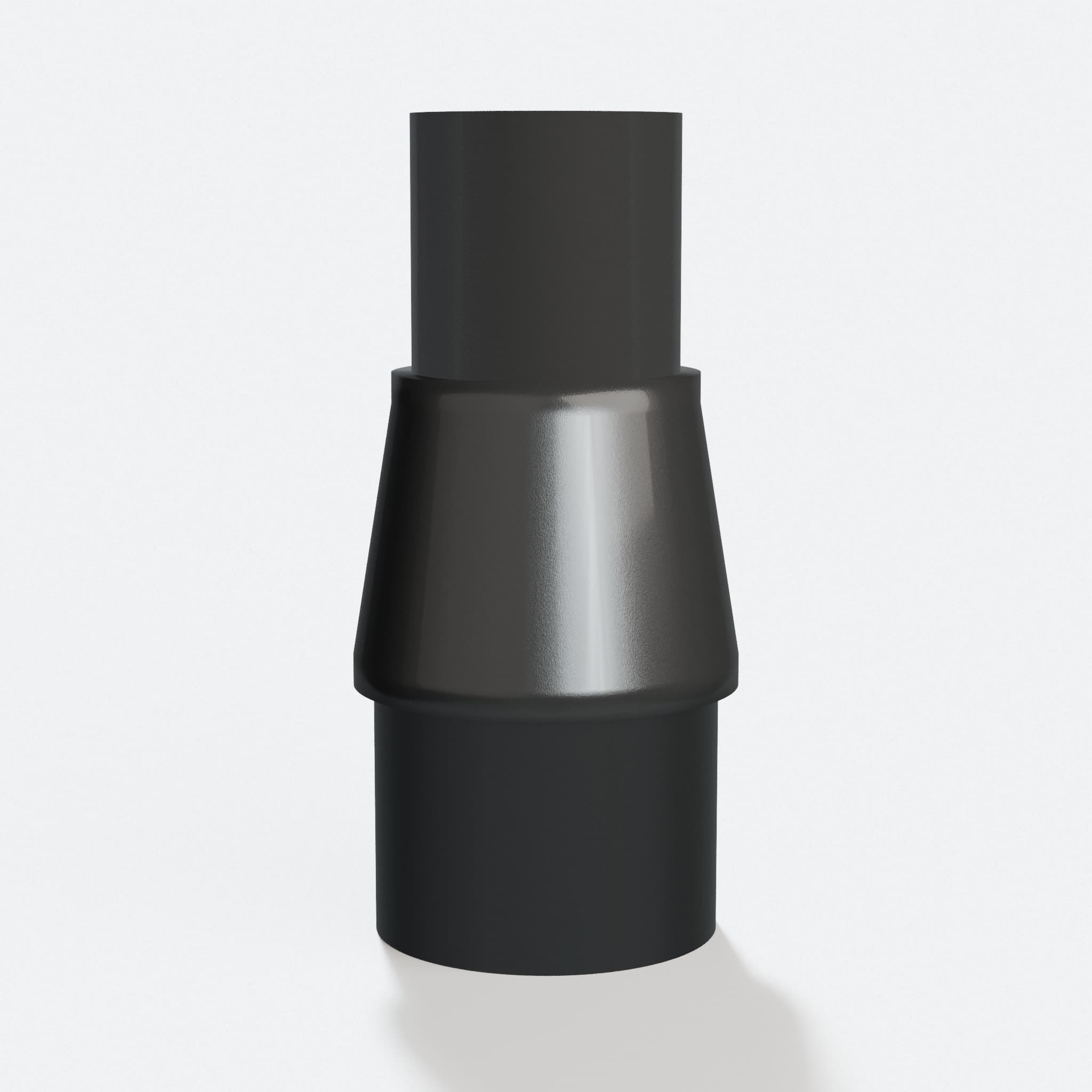 PETG adapter from 27 mm Festool port to DeWalt DWV010 35 mm, three quarter view