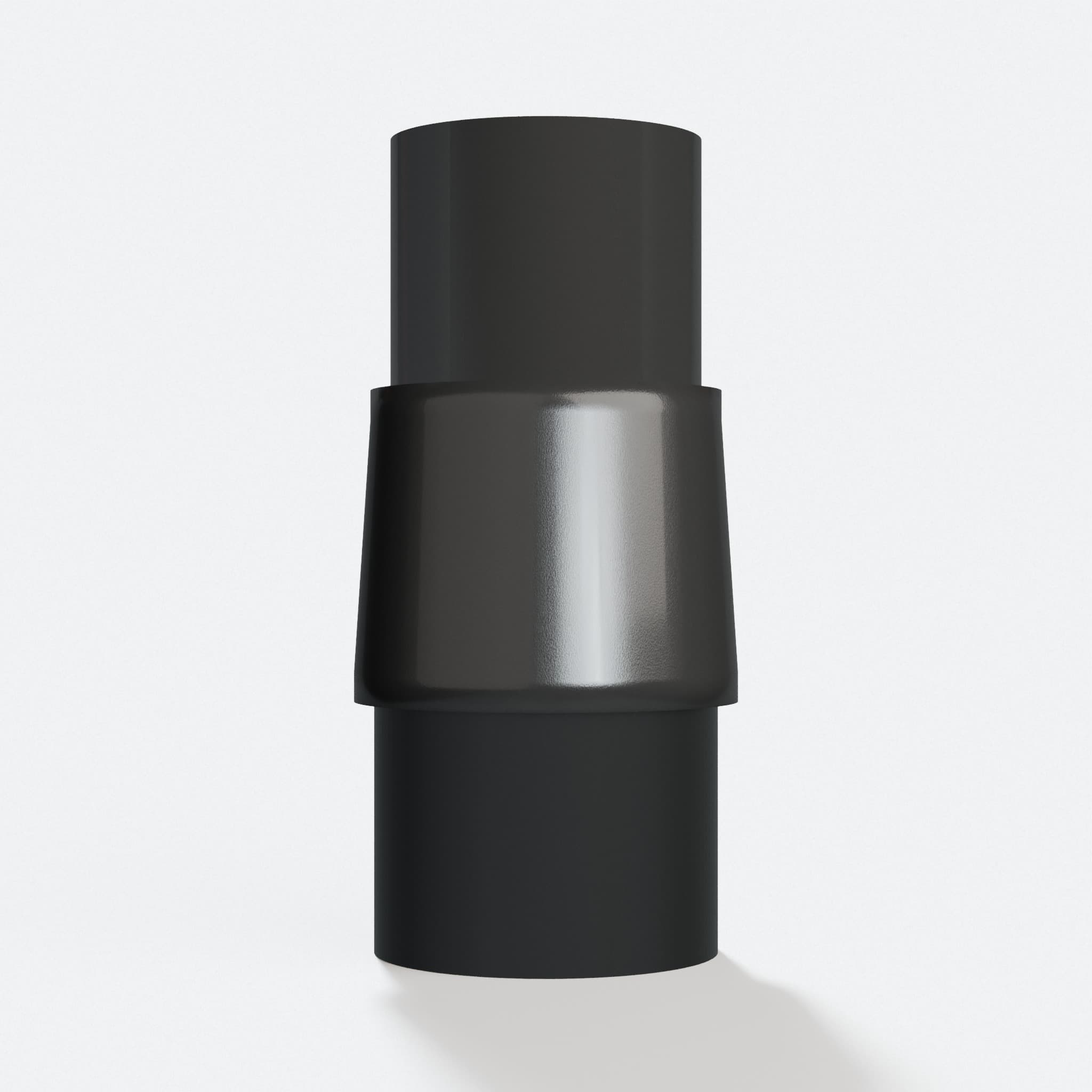 Adapter 31.75 mm to 35 mm, straight on view of the two openings