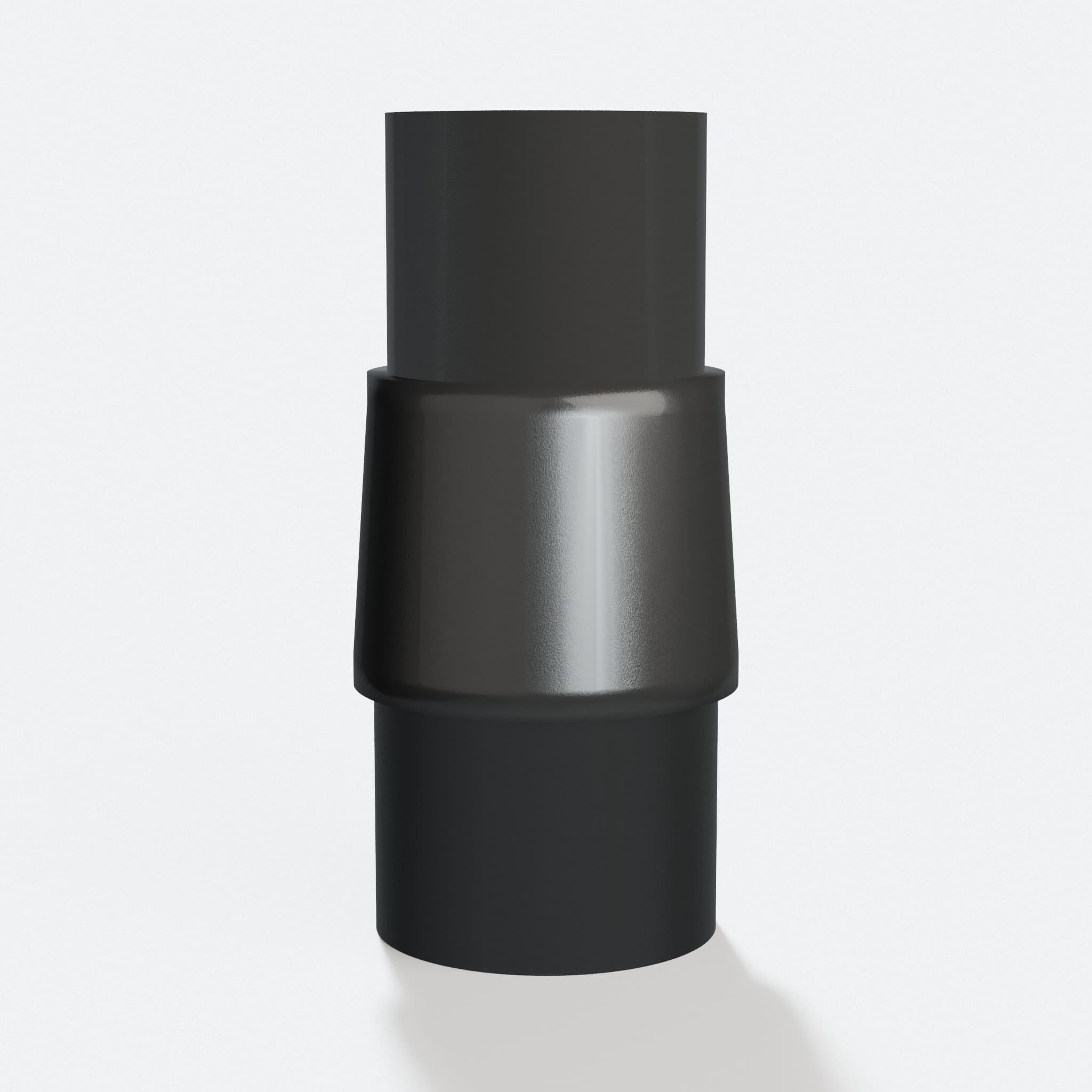PETG adapter from 31.75 mm Kreg port to DeWalt DWV010 35 mm, three quarter view