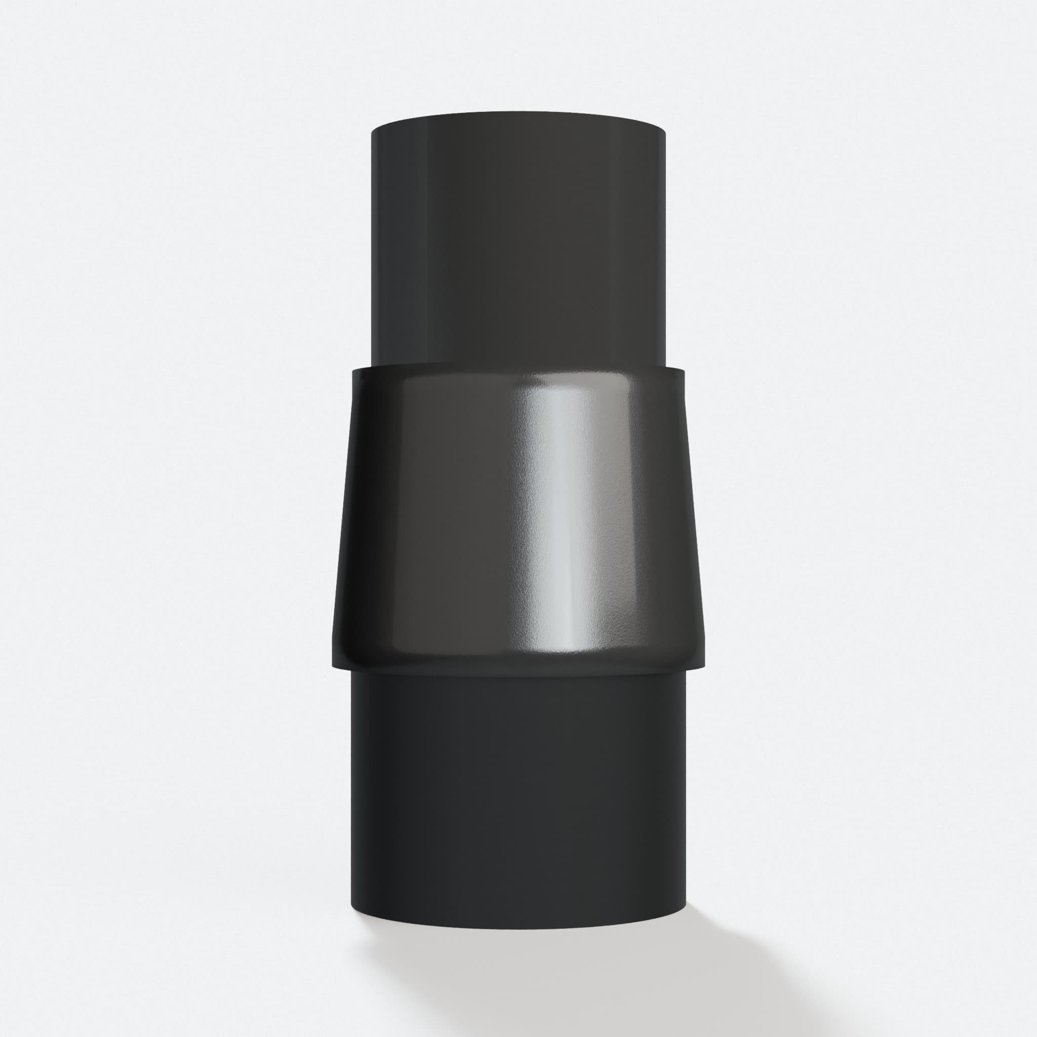 Adapter 31.75 mm to 36 mm, straight on view of the two openings