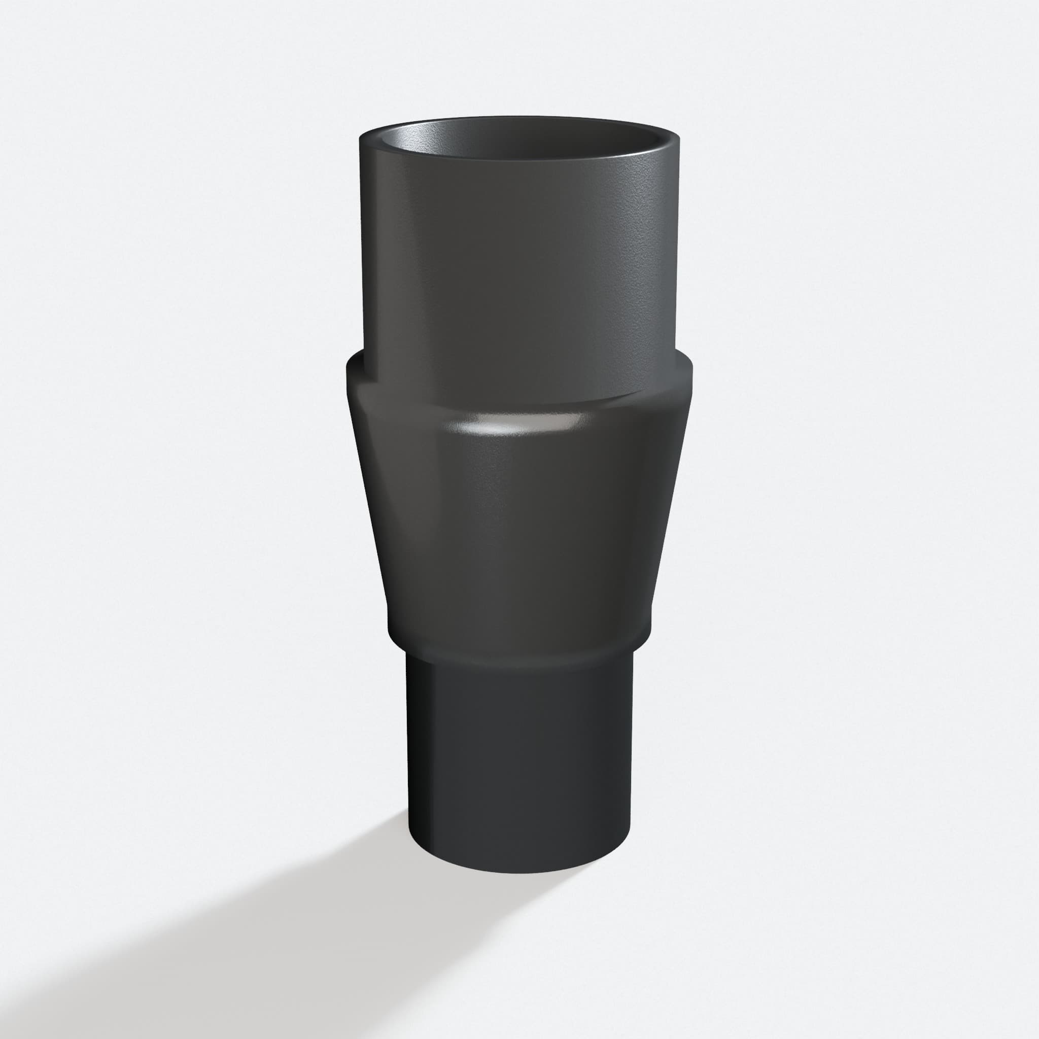 Adapter sized 35 mm to 27 mm for TP-CS 18/190 Li, rotated angle showing both stubs