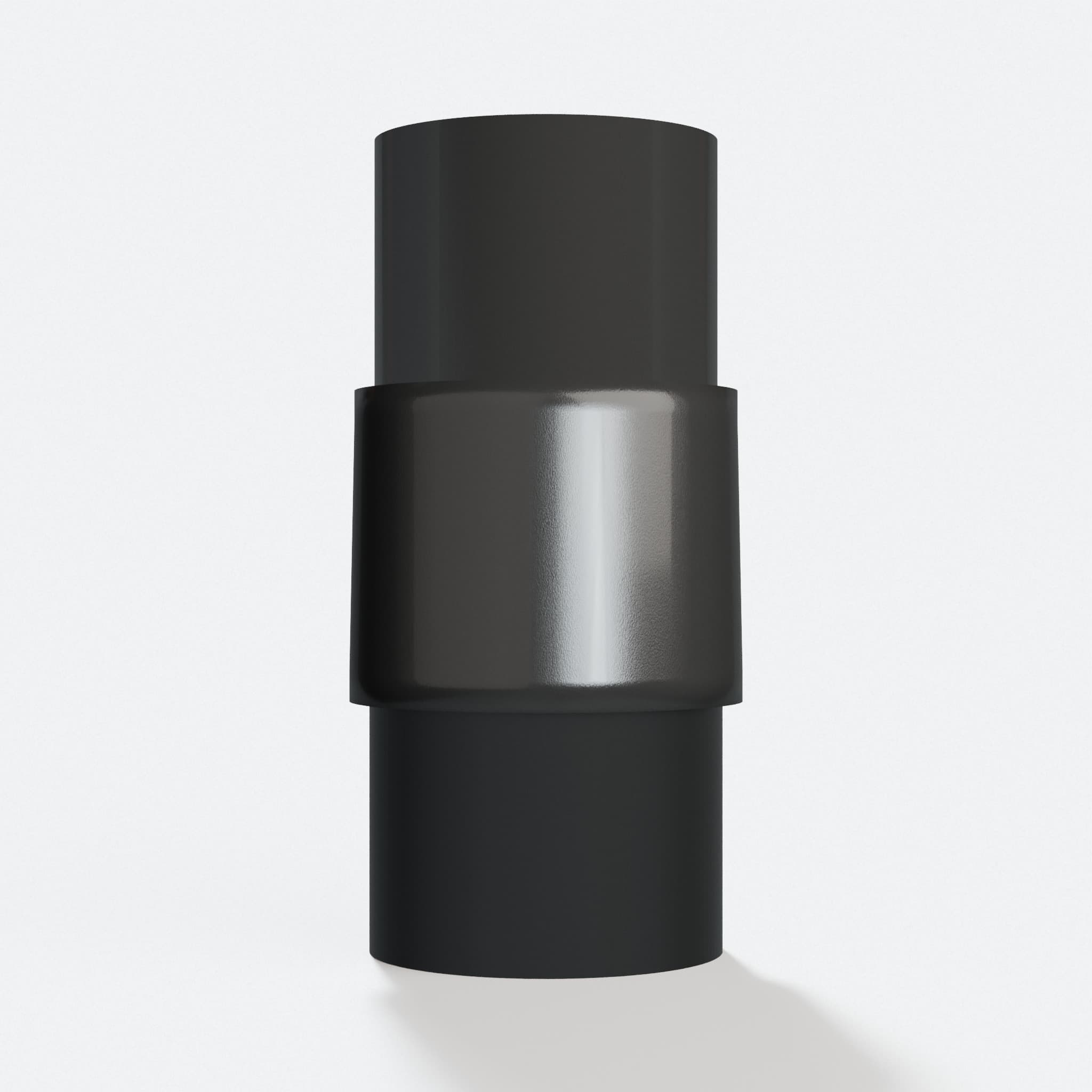 Adapter 35 mm to 36 mm, straight on view of the two openings