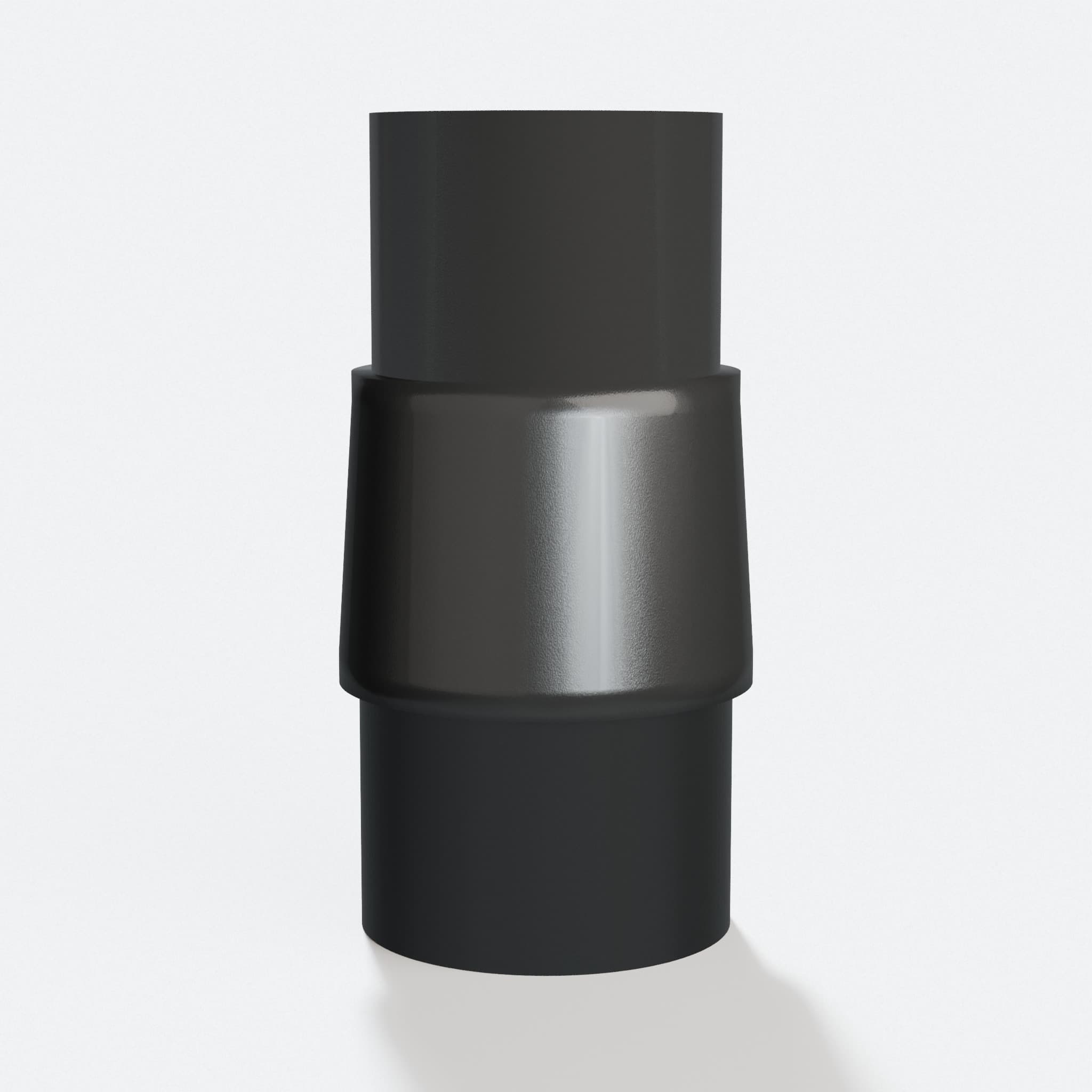 PETG adapter from 35 mm Einhell port to 1.5" Duct 38.1 mm, three quarter view