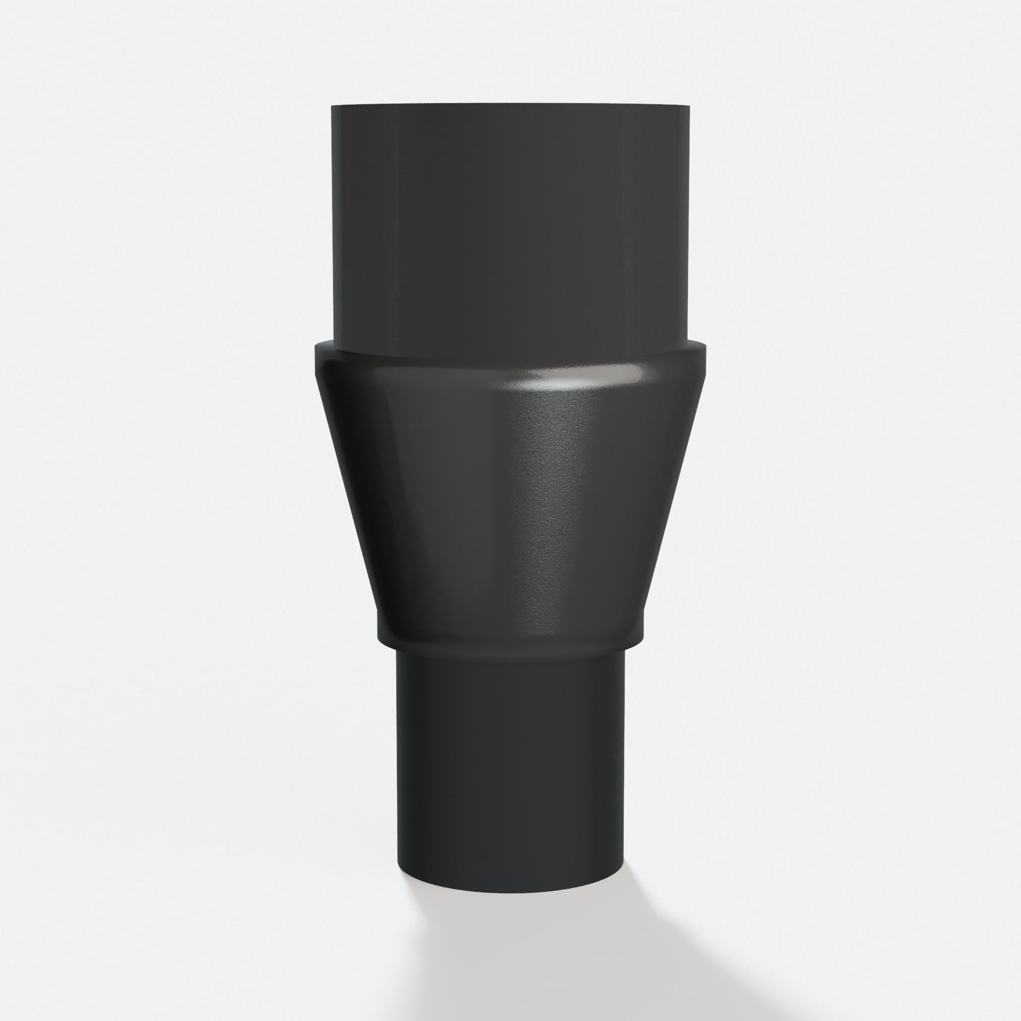 PETG adapter from 38.1 mm Craftsman port to 1" Duct 25.4 mm, three quarter view