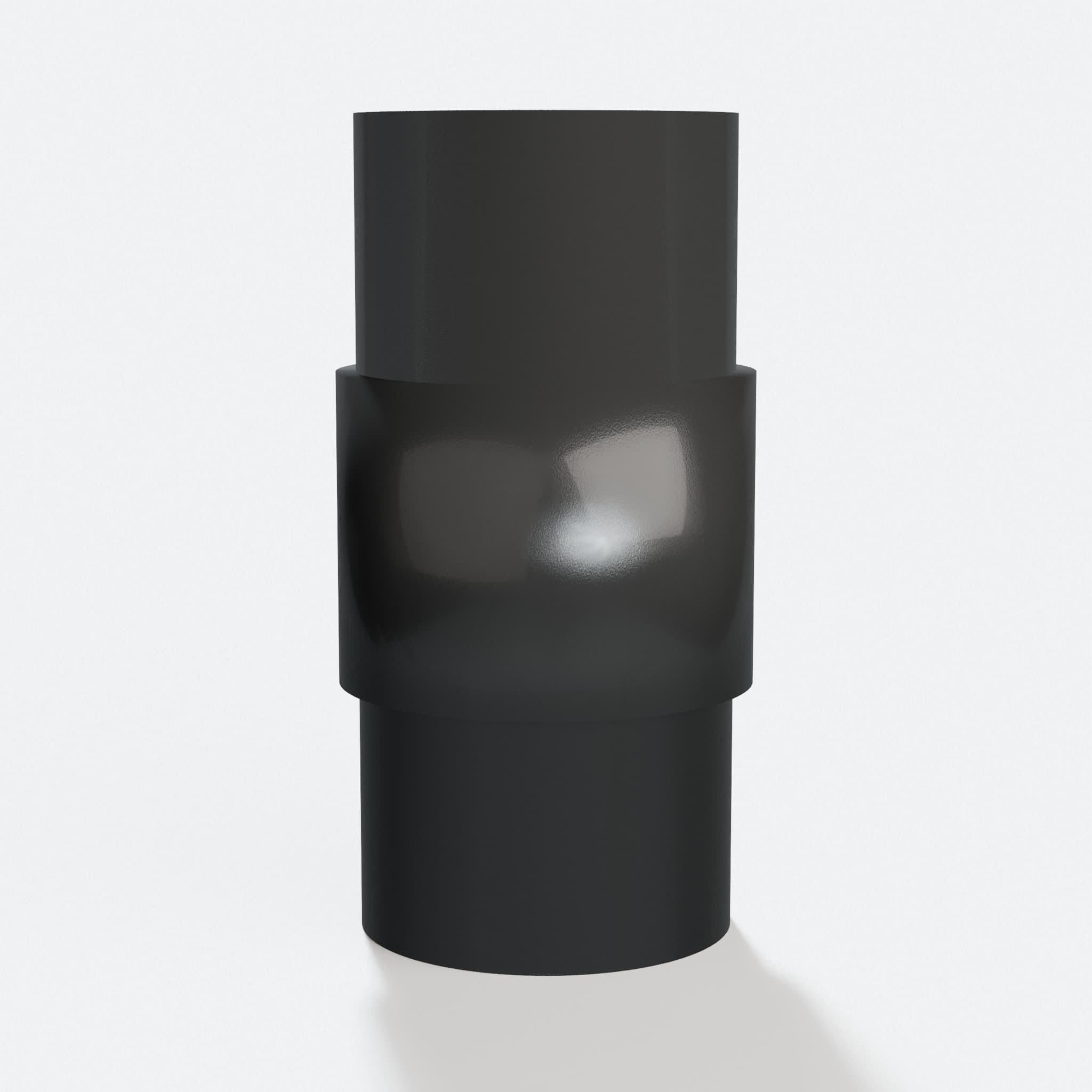 PETG adapter from 38.1 mm Craftsman port to 1.5" Duct 38.1 mm, three quarter view
