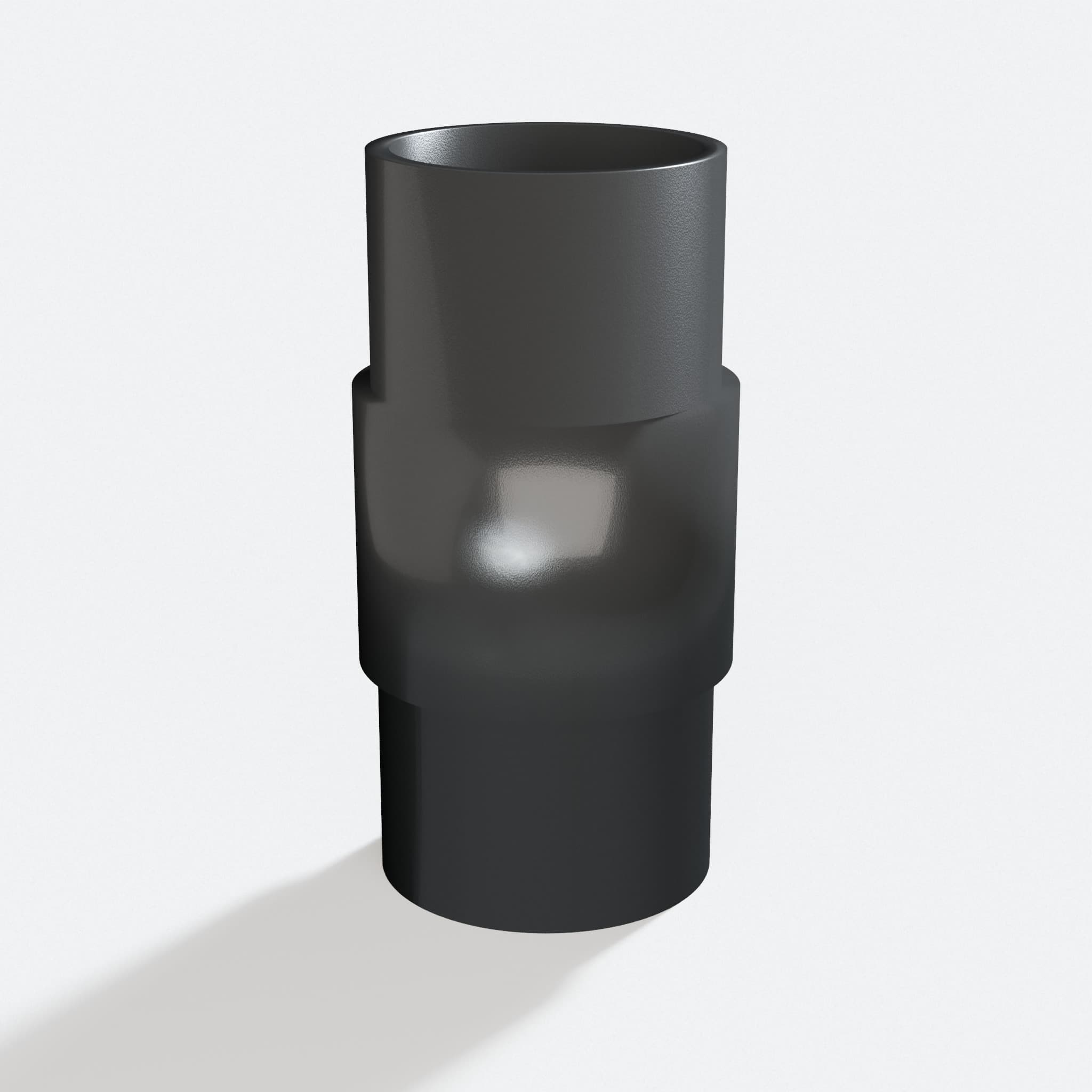 Adapter sized 38.1 mm to 38.1 mm for CMXEMAX69434501, rotated angle showing both stubs
