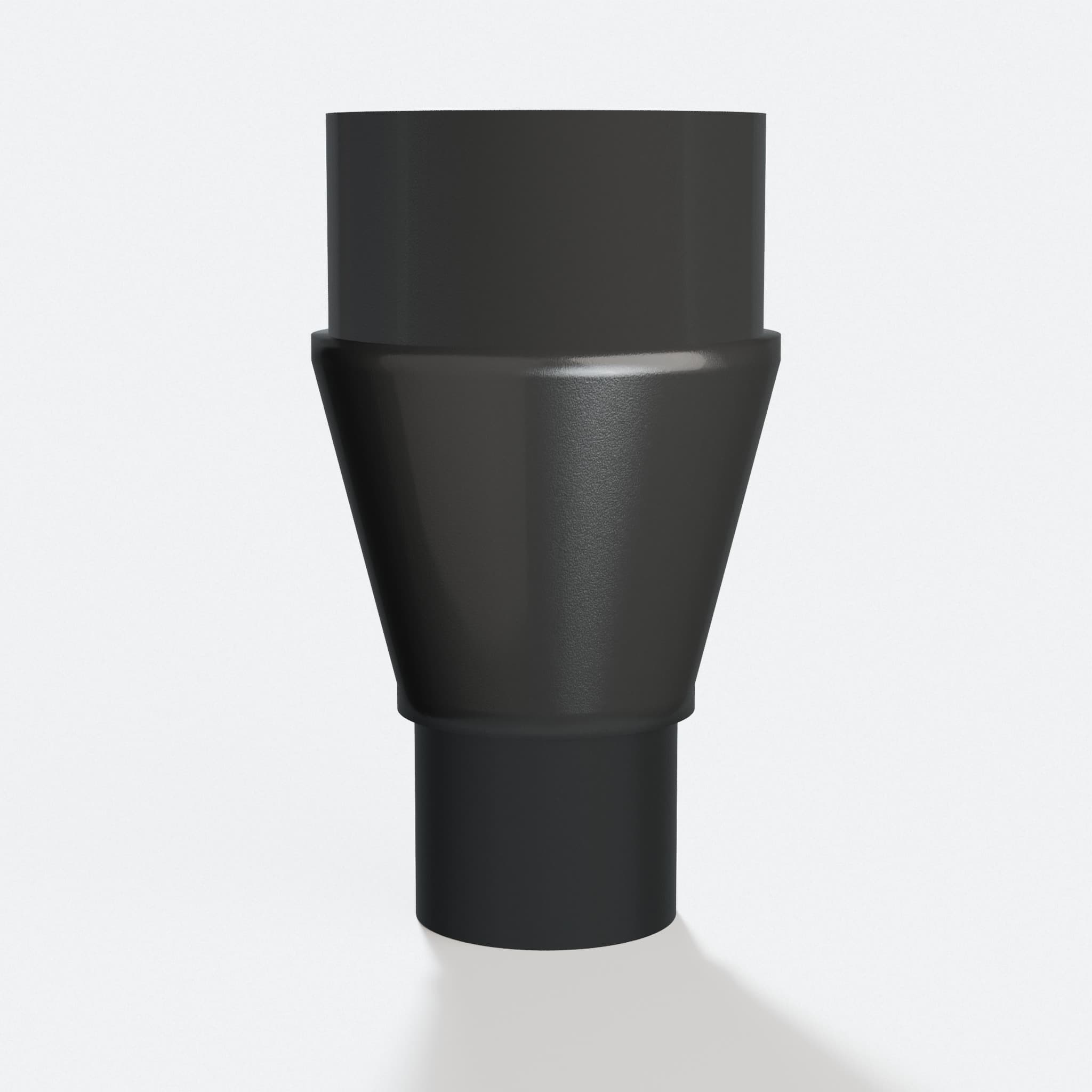 PETG adapter from 50.8 mm Bauer port to DeWalt DCWV201B 31.75 mm, three quarter view