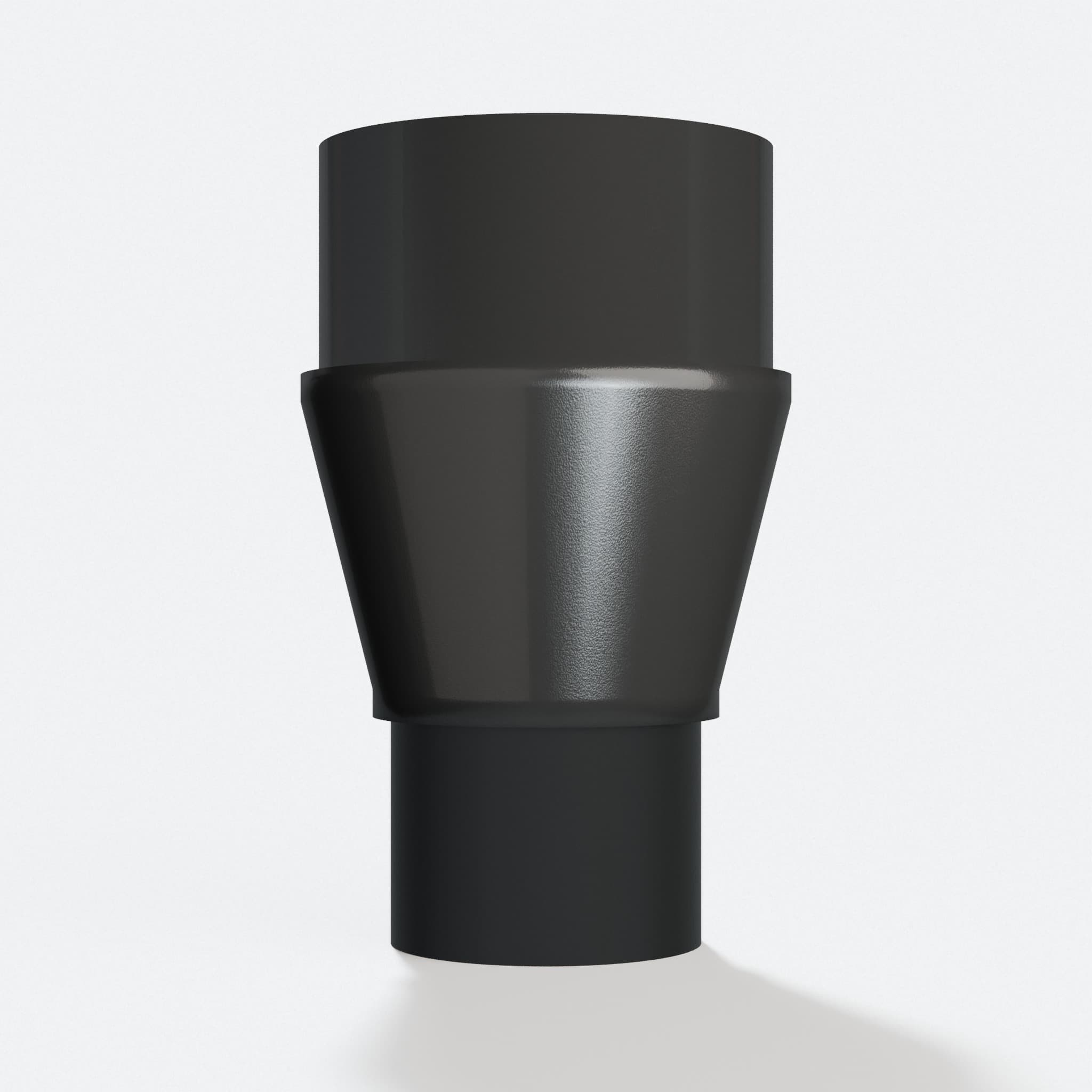 Adapter 50.8 mm to 35 mm, straight on view of the two openings