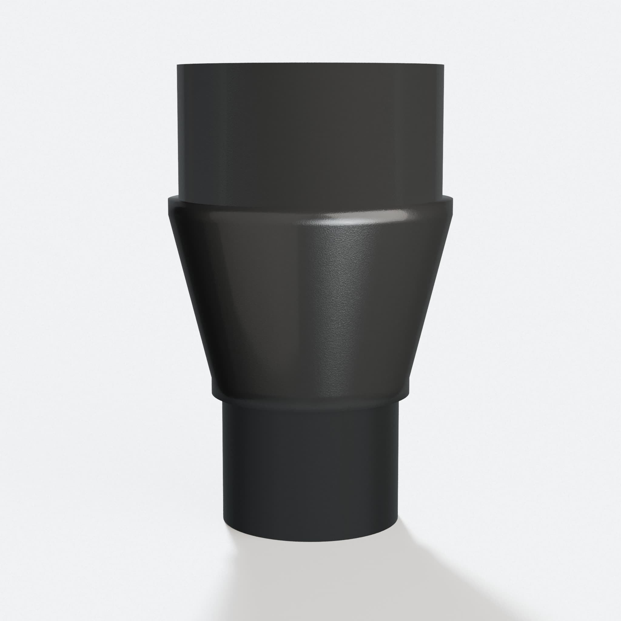 PETG adapter from 50.8 mm Bauer port to Bosch VAC090AH 35 mm, three quarter view