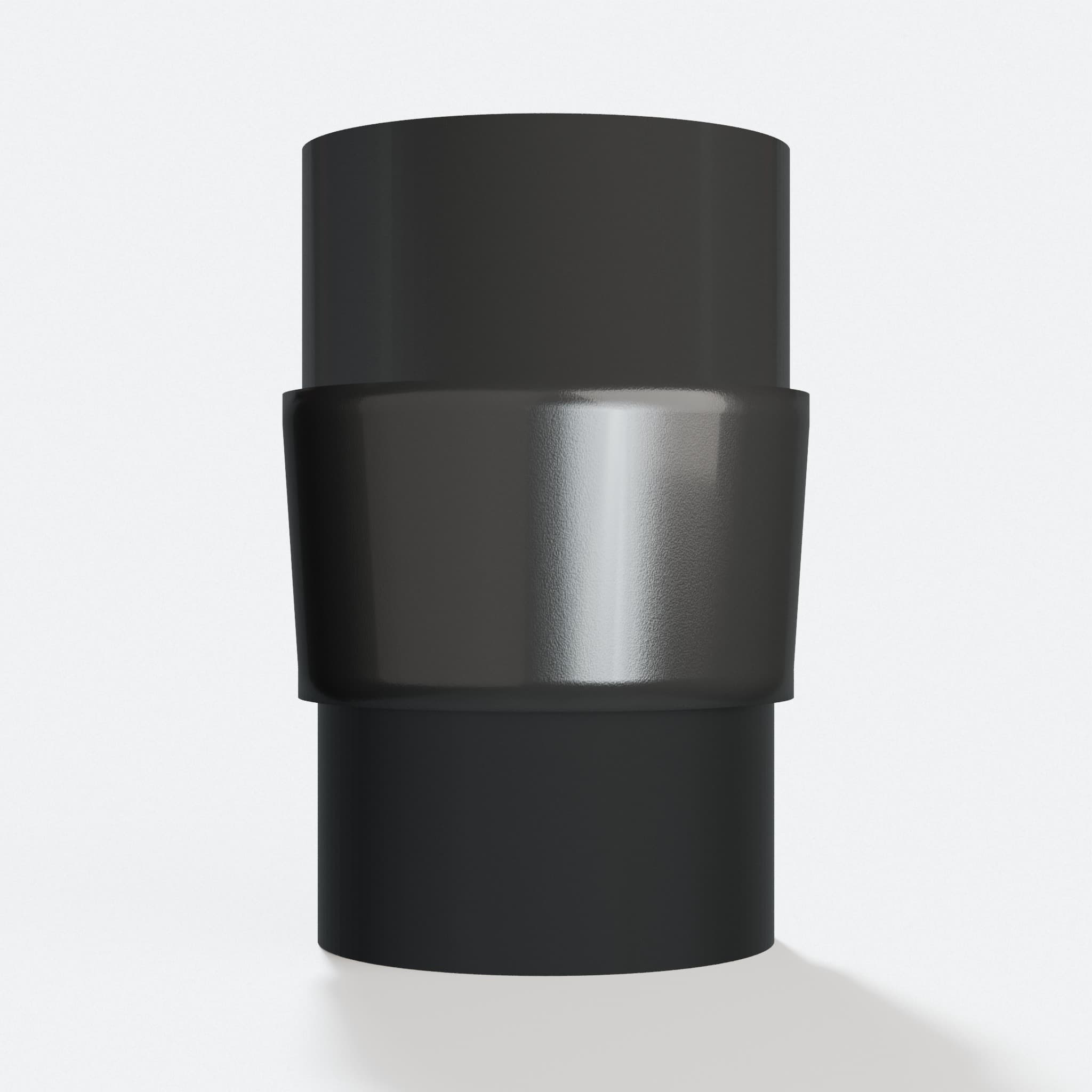 Adapter 50.8 mm to 47.6 mm, straight on view of the two openings